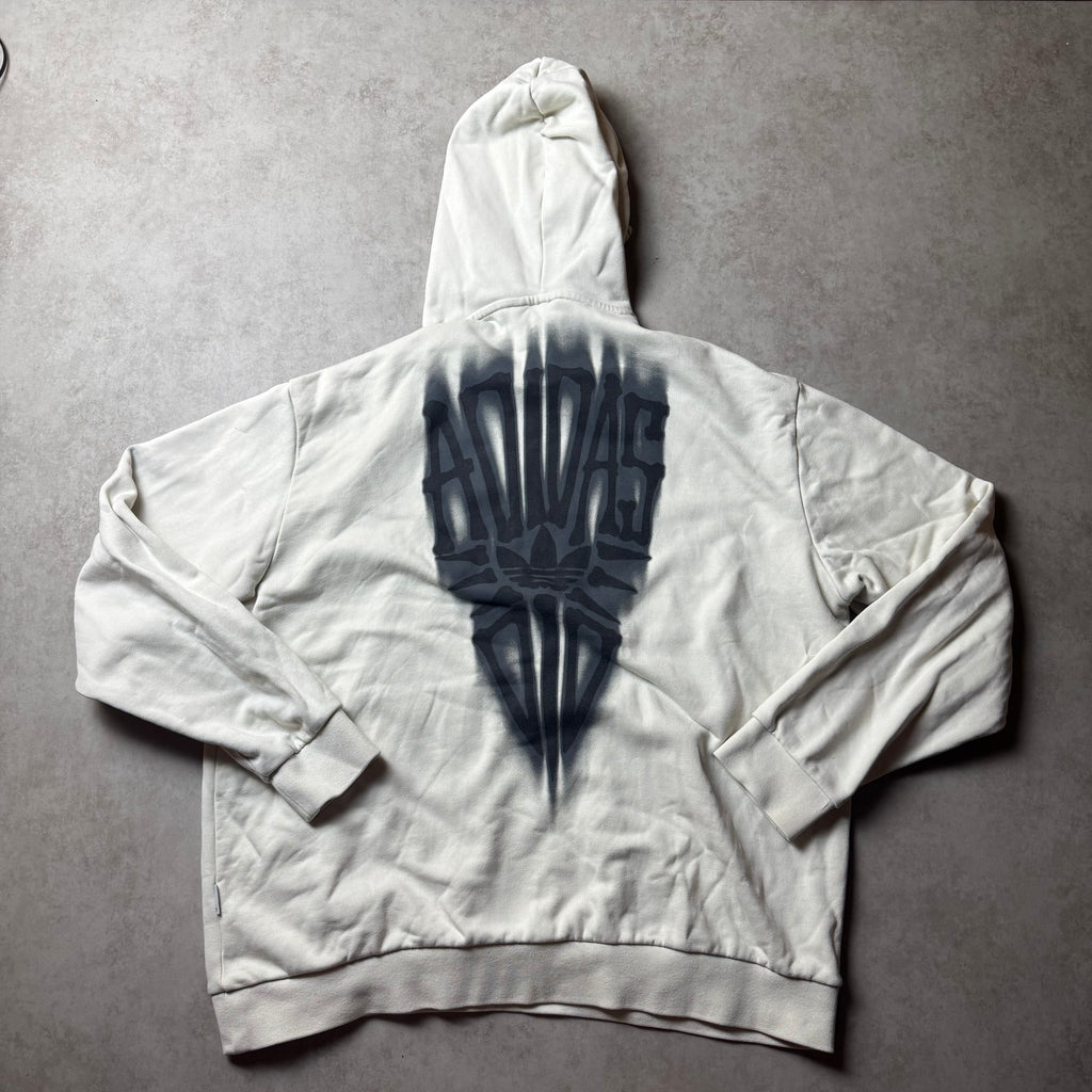 White Adidas Graphic Hoodie - XL