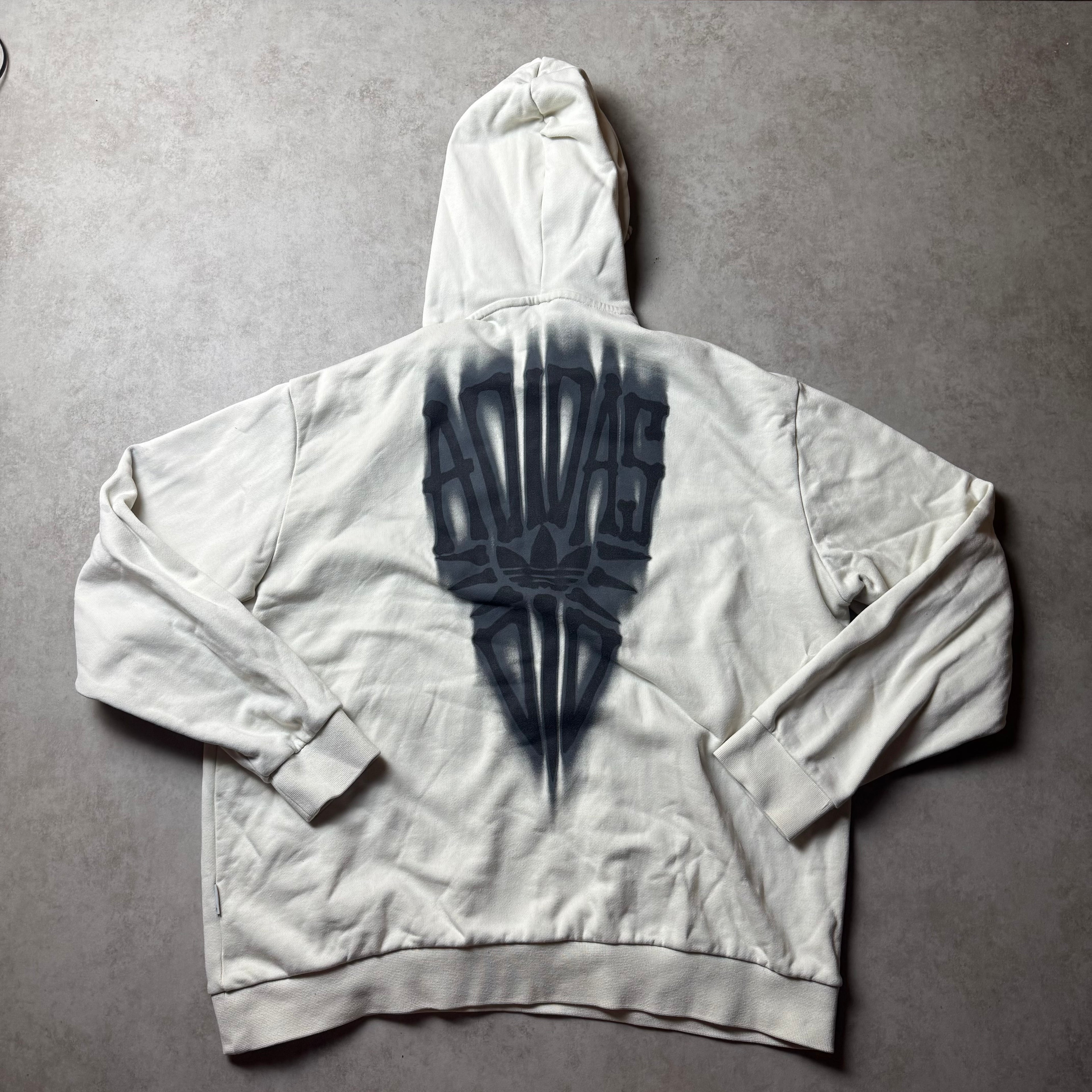 White Adidas Graphic Hoodie - XL