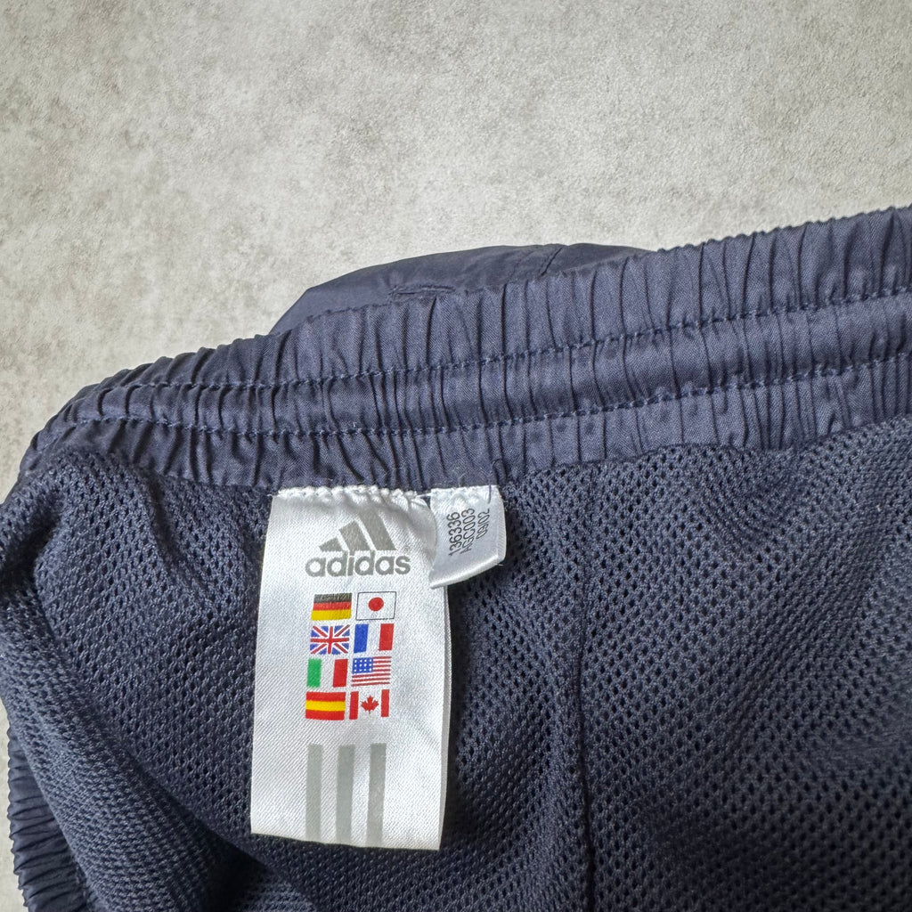 Black and Blue Adidas Vintage Trackpants - L