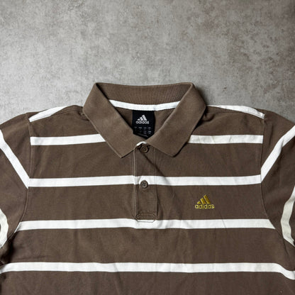 Brown Vintage Adidas Polo Shirt - L