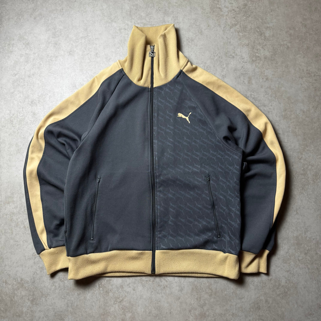 Gray Puma Vintage Zip Up Hoodie - L