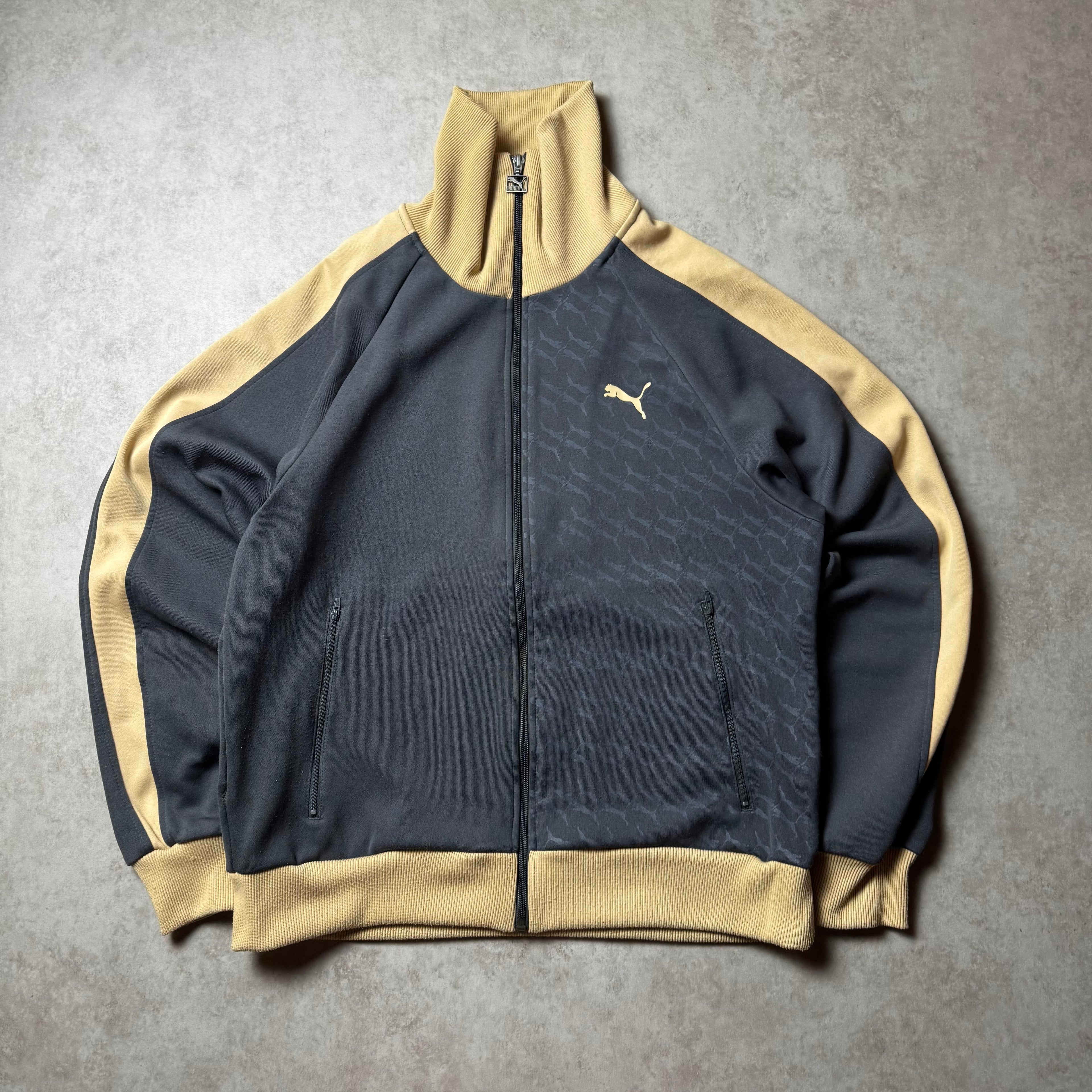 Gray Puma Vintage Zip Up Hoodie - L