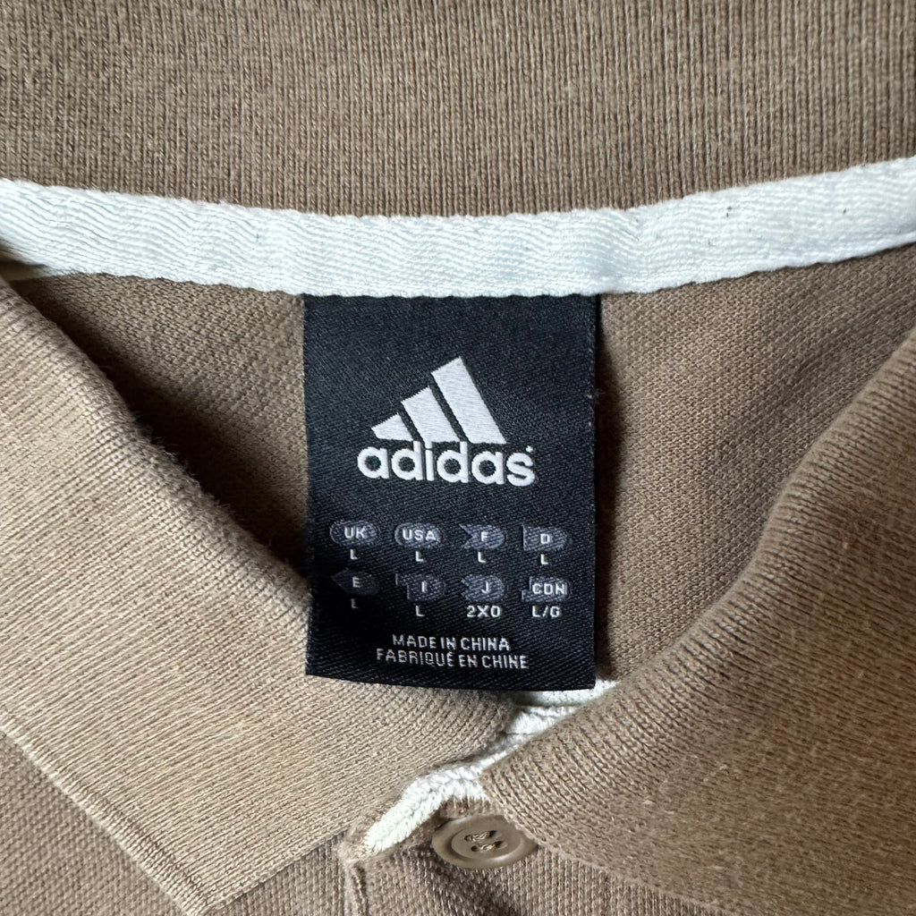 Brown Vintage Adidas Polo Shirt - L