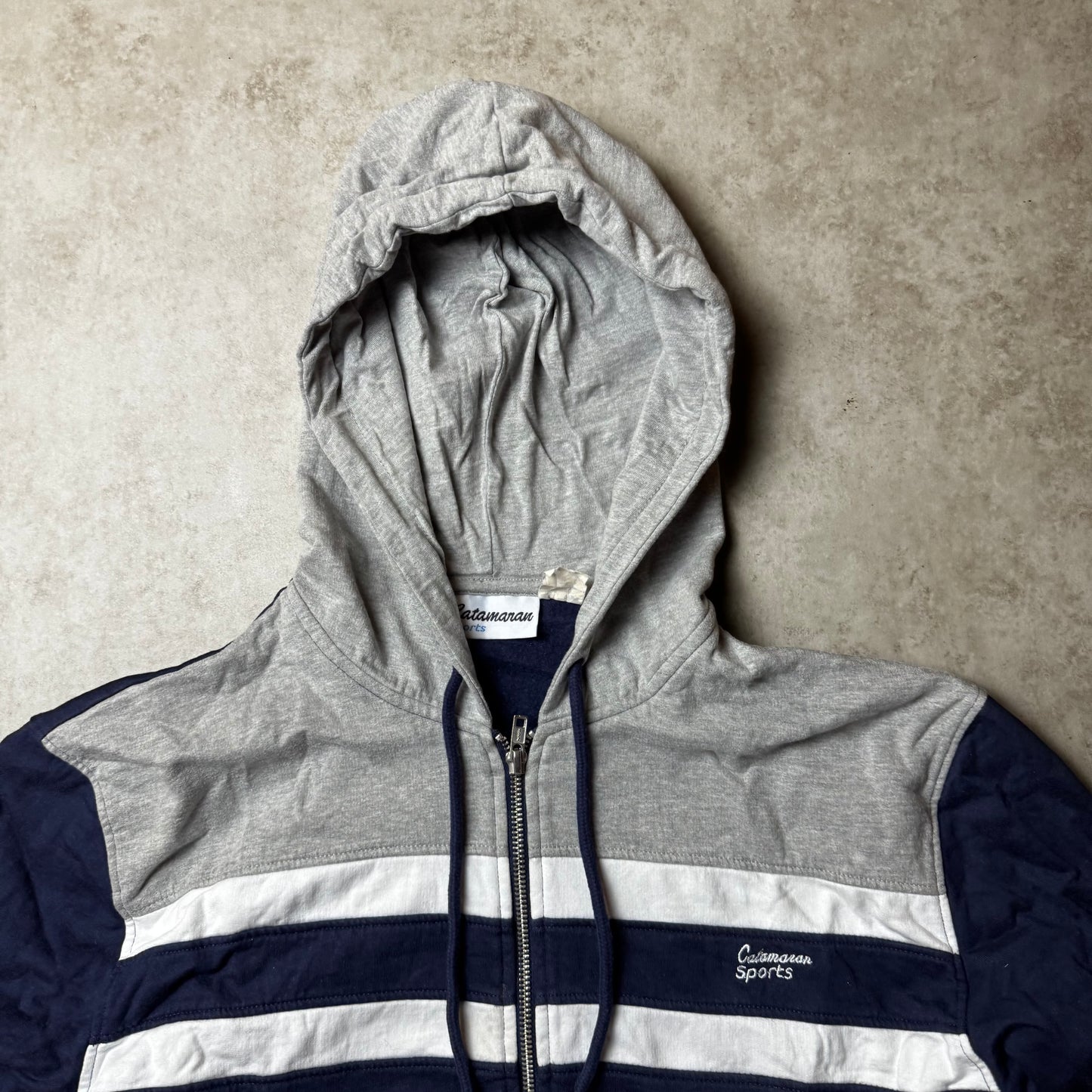 Navy Zip Up Hoodie - M