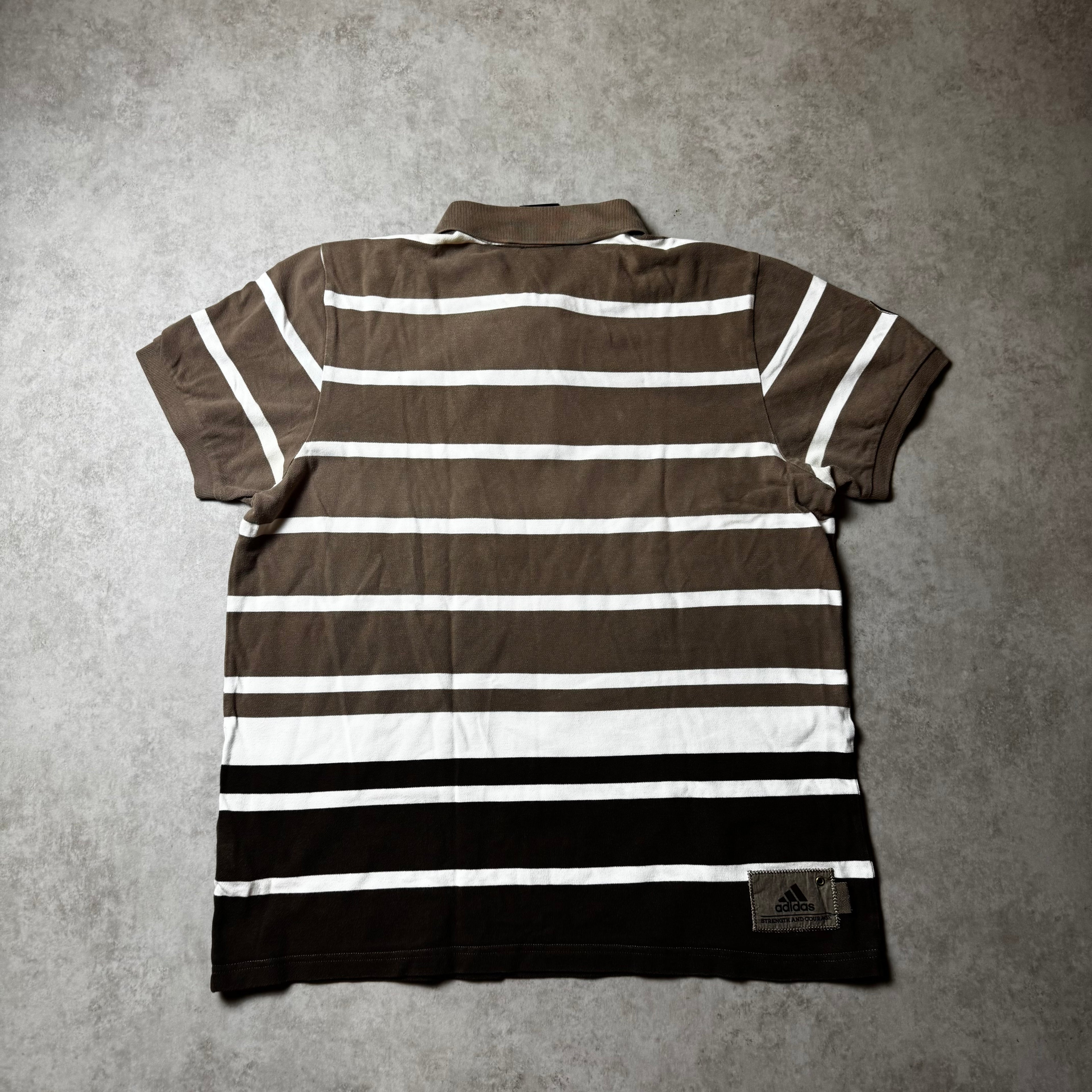 Brown Vintage Adidas Polo Shirt - L