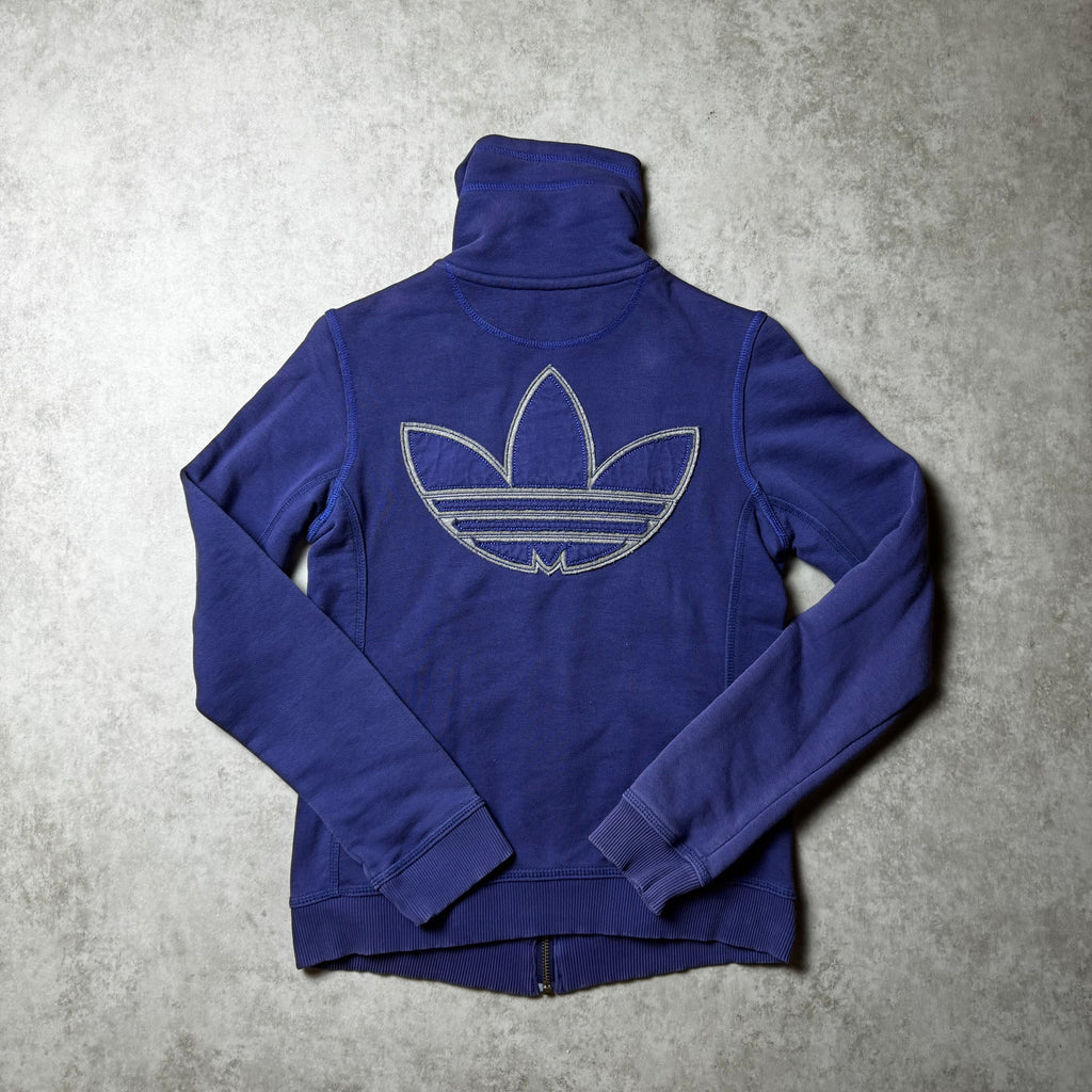 Blue Vintage Adidas Zip Up Hoodie - XS (34)
