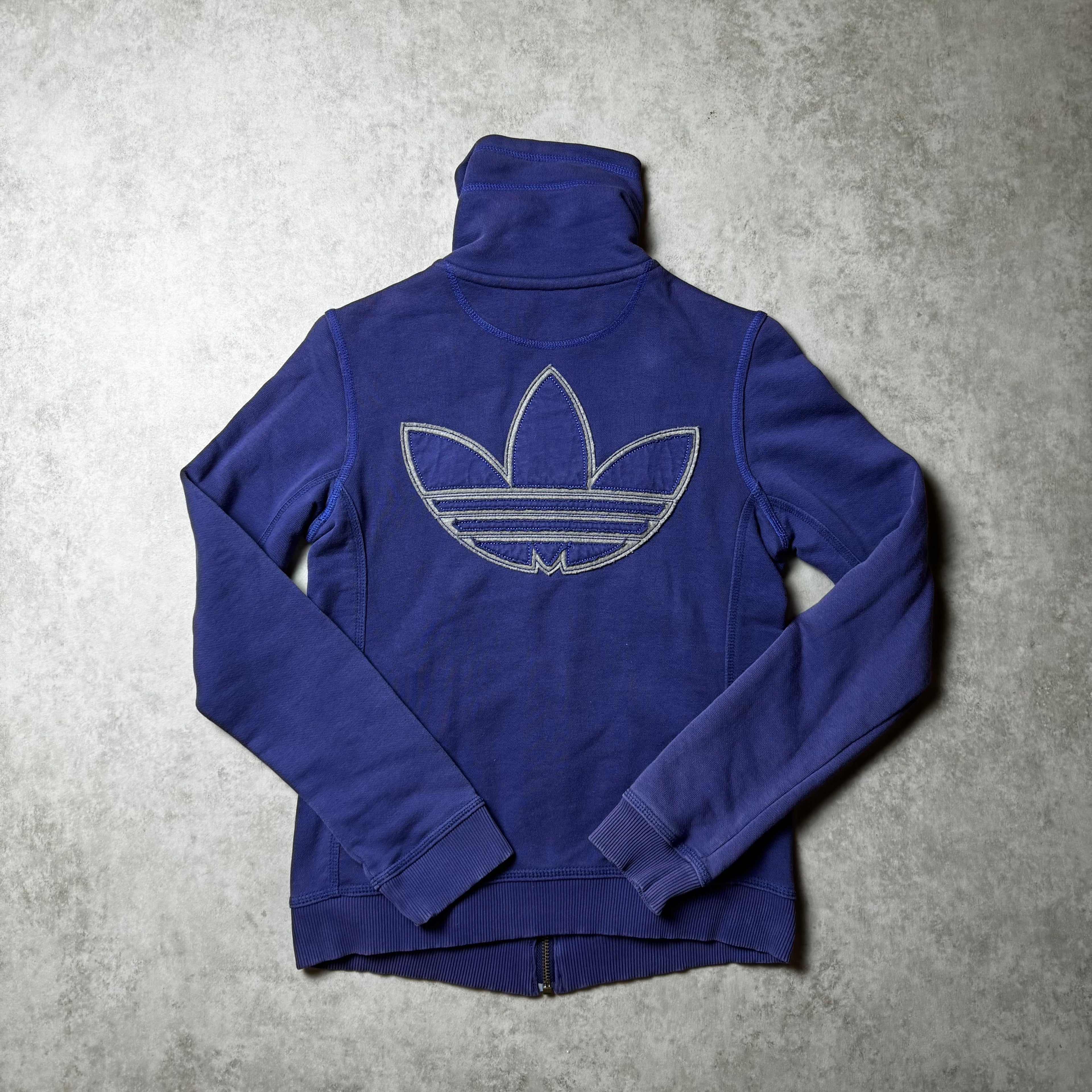 Blue Vintage Adidas Zip Up Hoodie - XS (34)