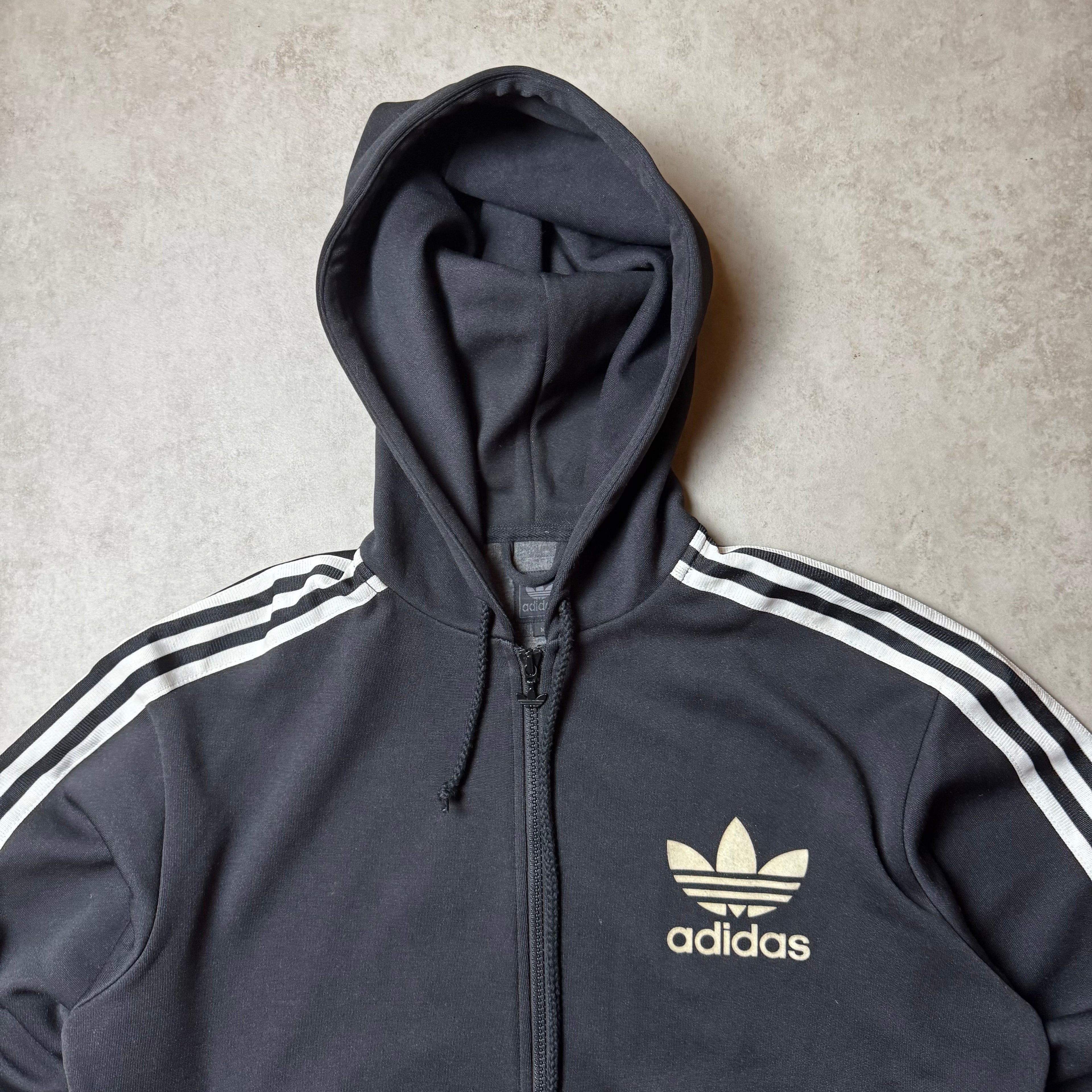Black Adidas Zip Up Hoodie - M