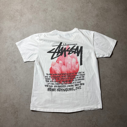 White Stüssy Graphic Tee - M