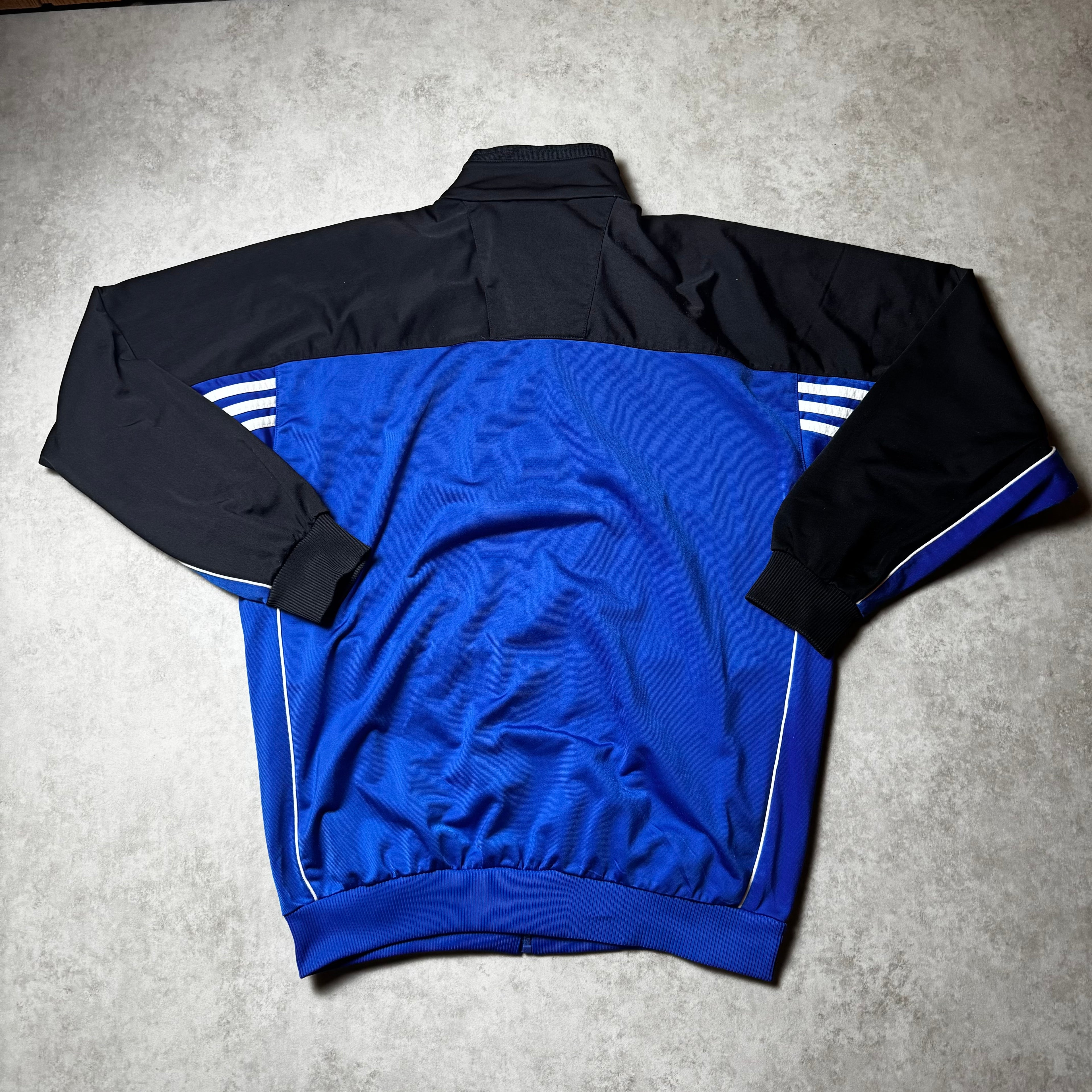 Blue Adidas Vintage Zip Up Hoodie - L