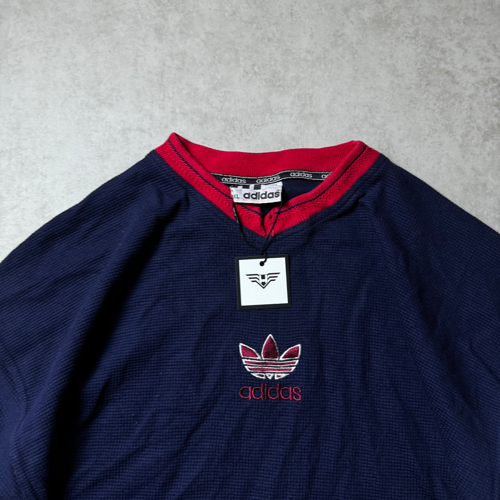 Dark Blue Adidas Trefoil Sweatshirt - Size XL