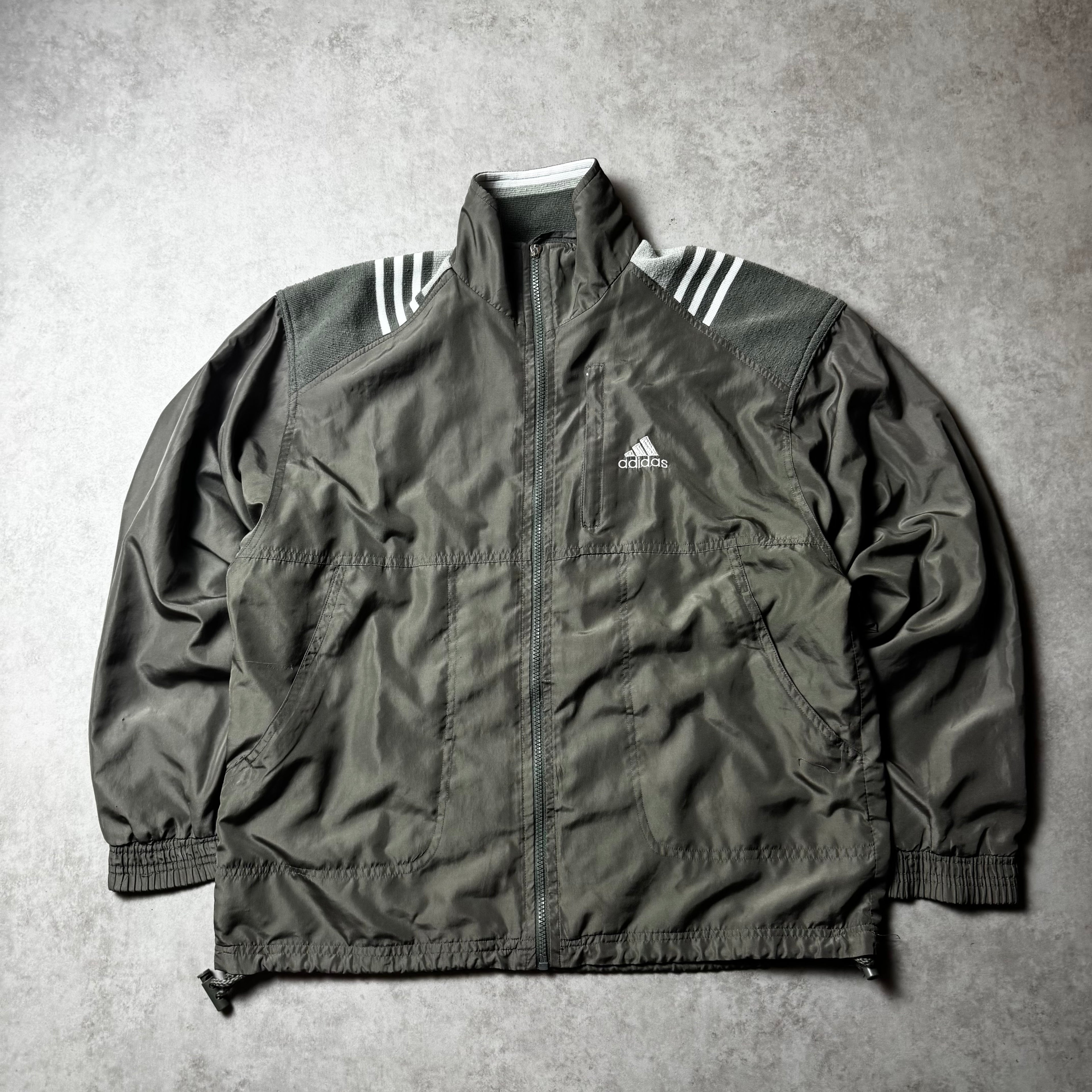 Khaki Vintage Adidas Windbreaker - M