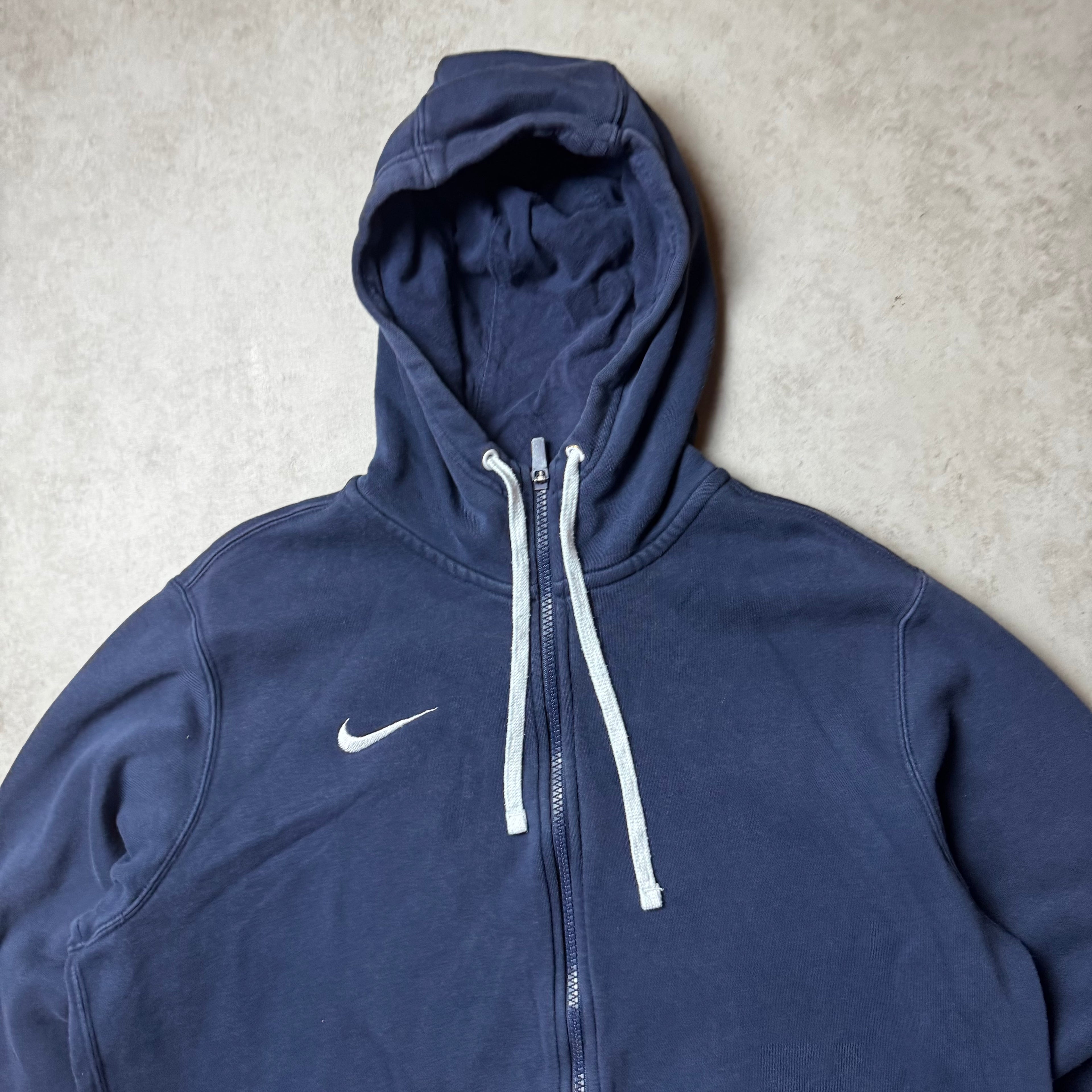 Navy Nike Zip Up Hoodies - L