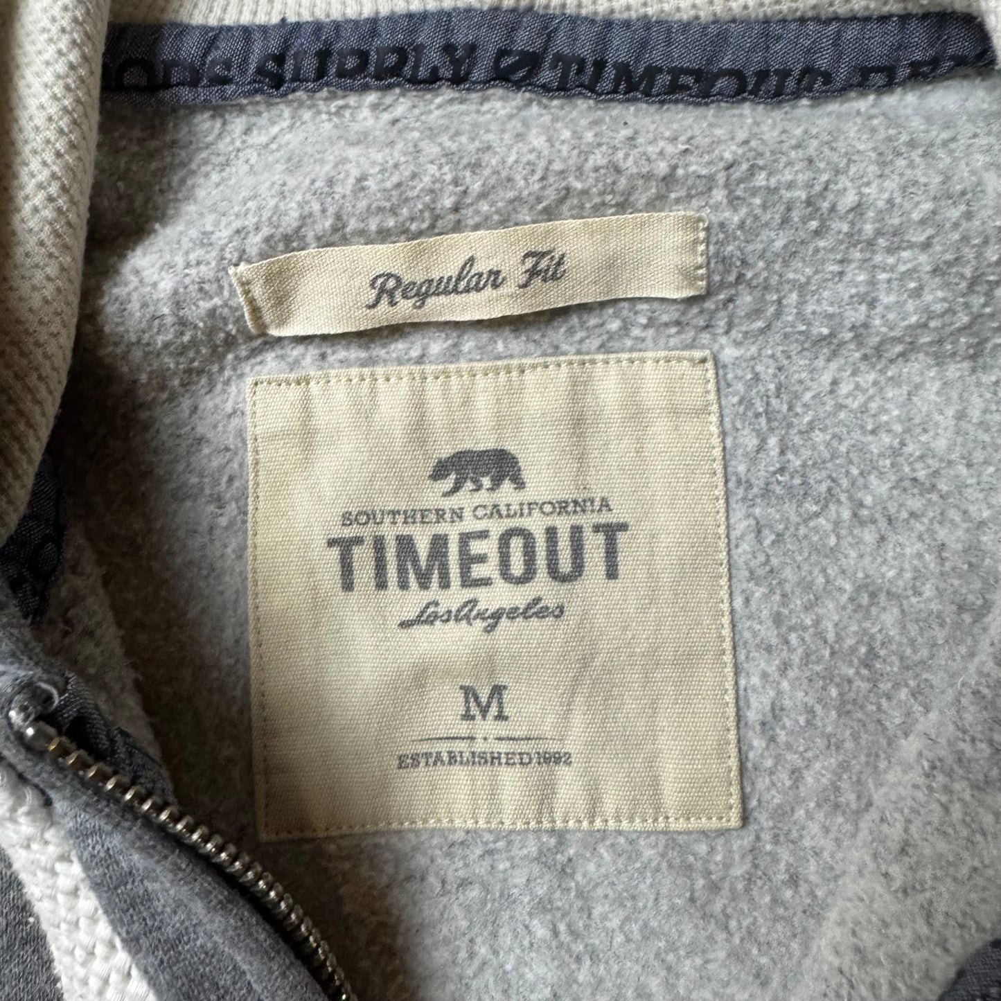 Gray Timeout Vintage Zip Up Hoodie - M