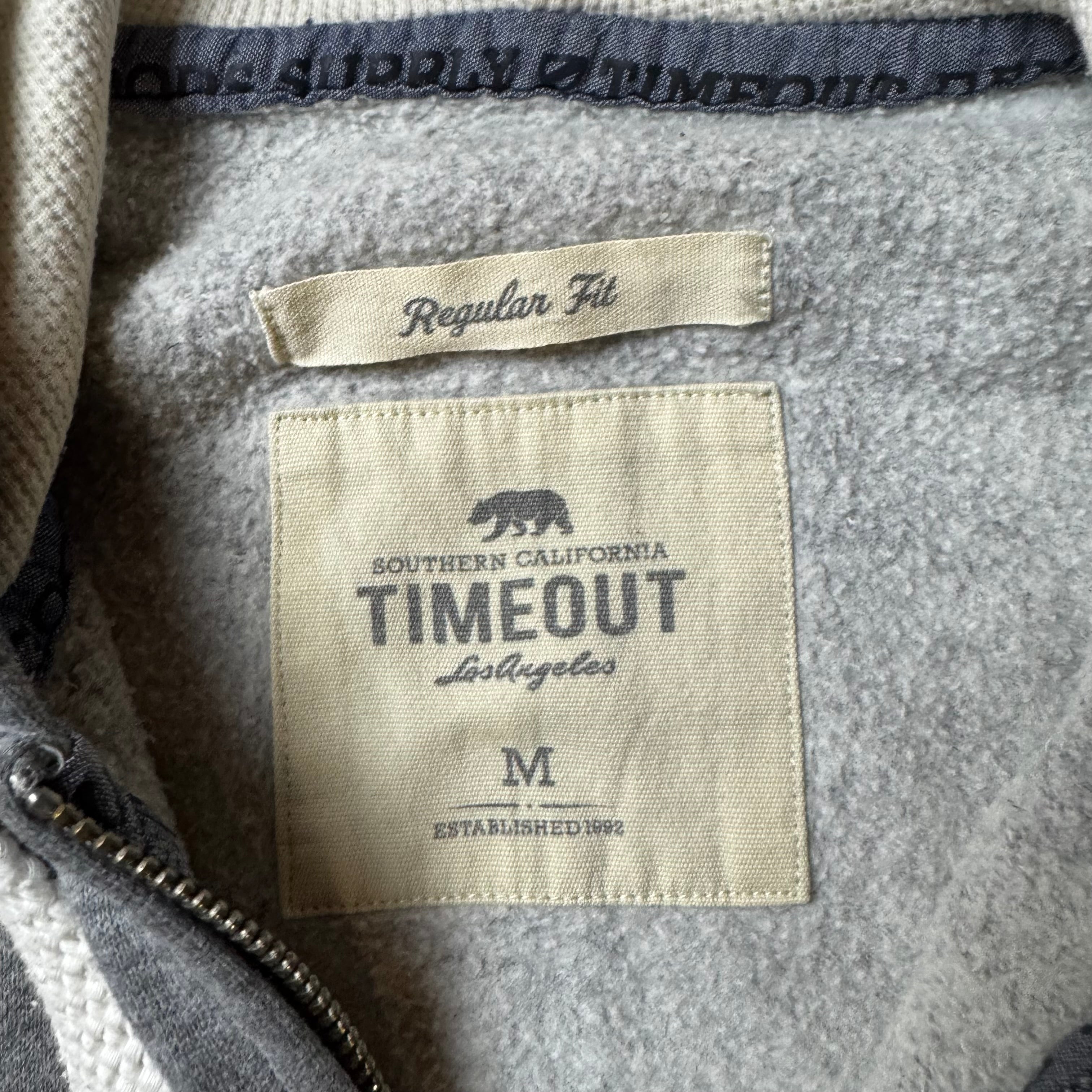 Gray Timeout Vintage Zip Up Hoodie - M