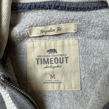 Gray Timeout Vintage Zip Up Hoodie - M