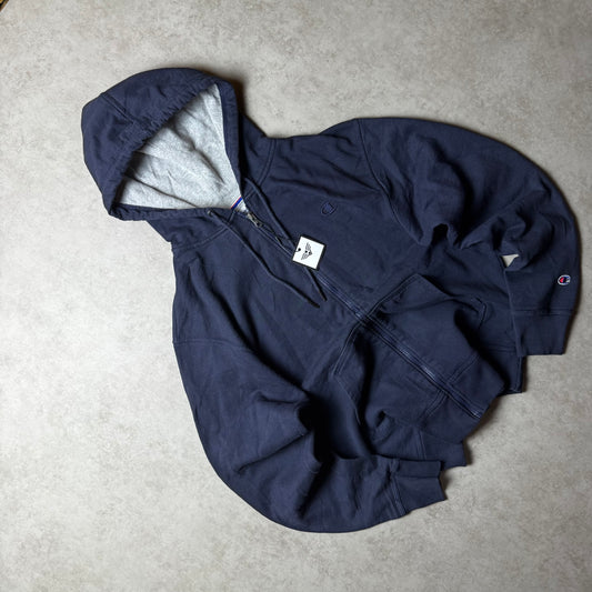 Dark Blue Champion Logo Hoodie - Size M