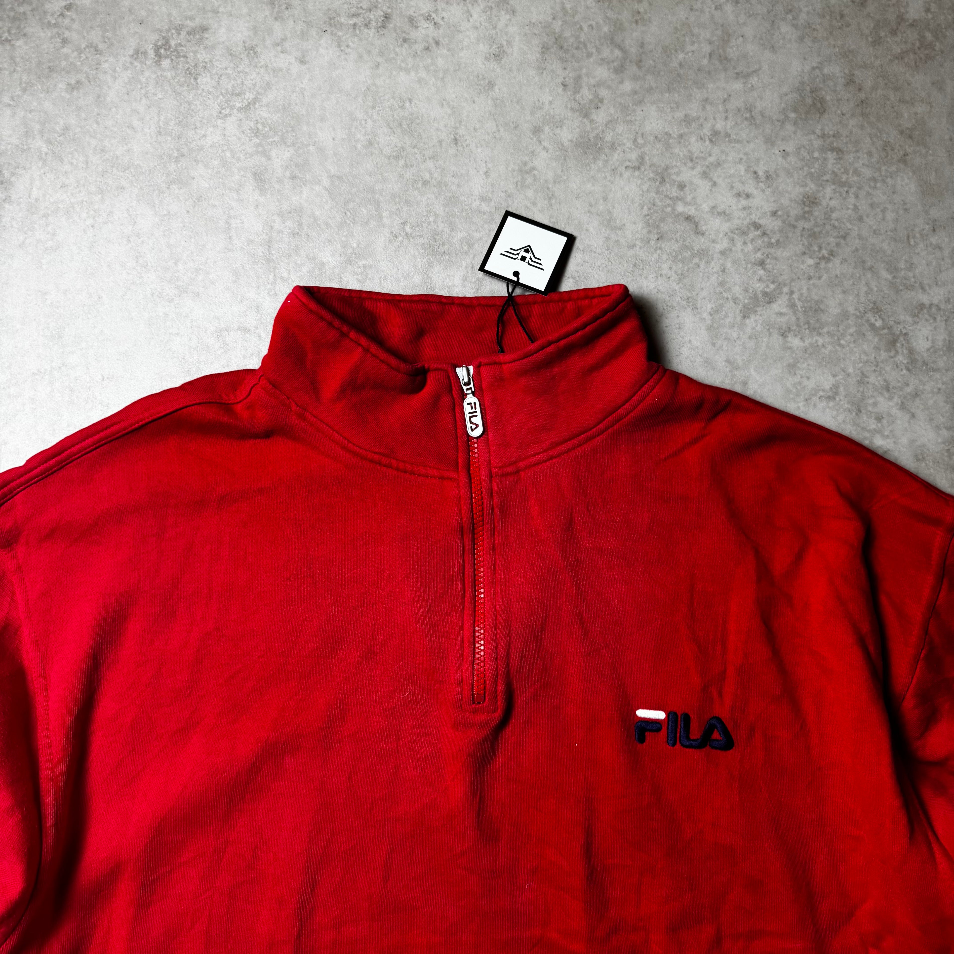 Red Fila Quarter Zip - XL