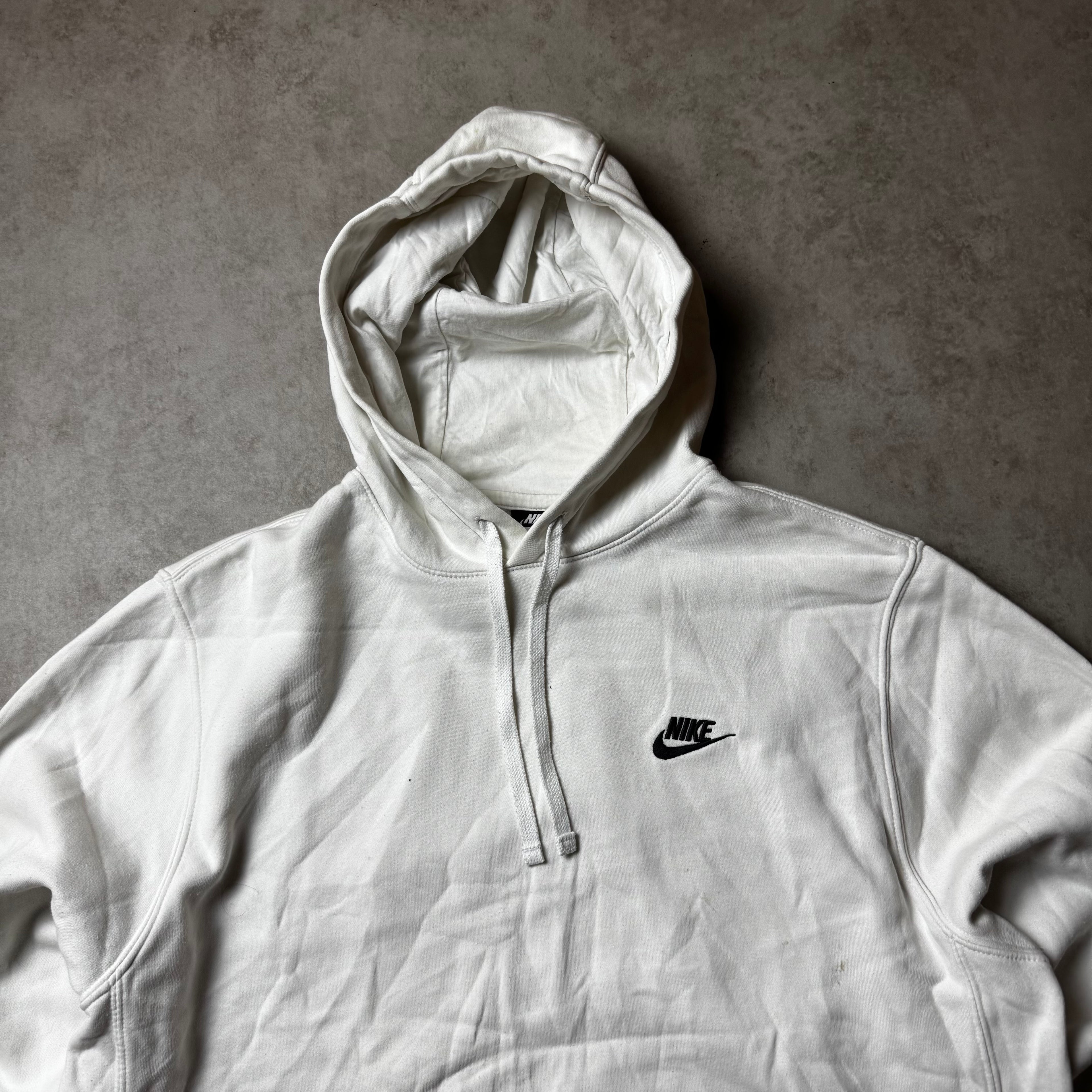 White Nike Hoodie - L