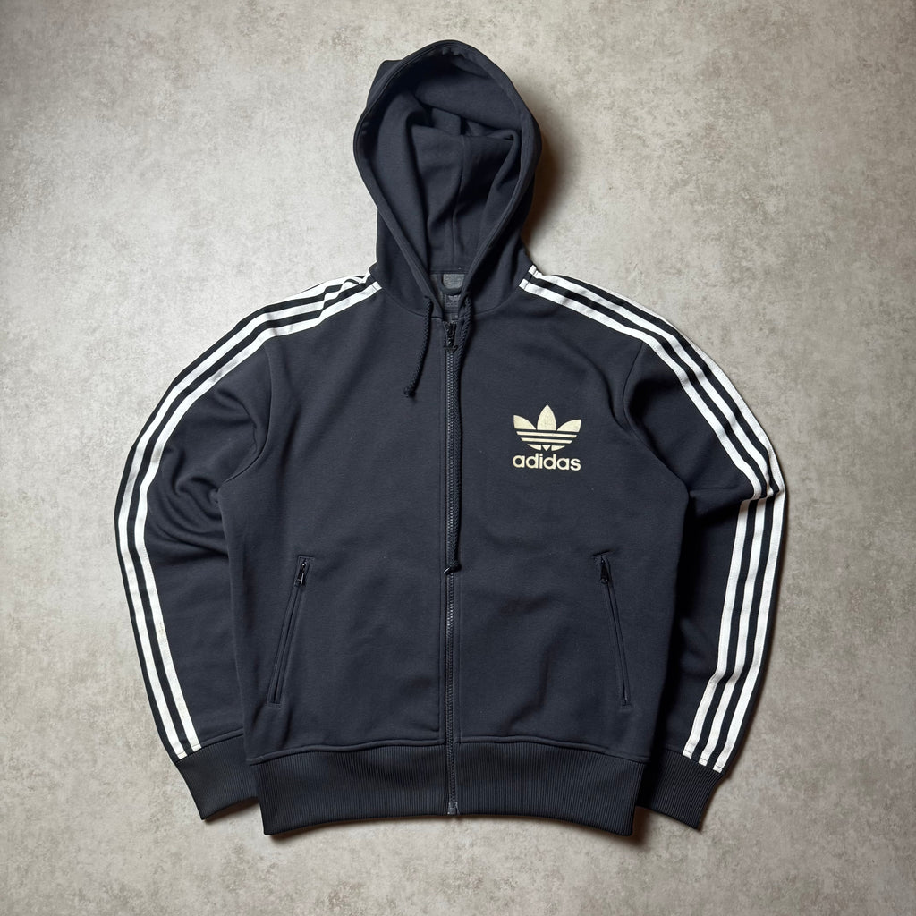 Black Adidas Zip Up Hoodie - M