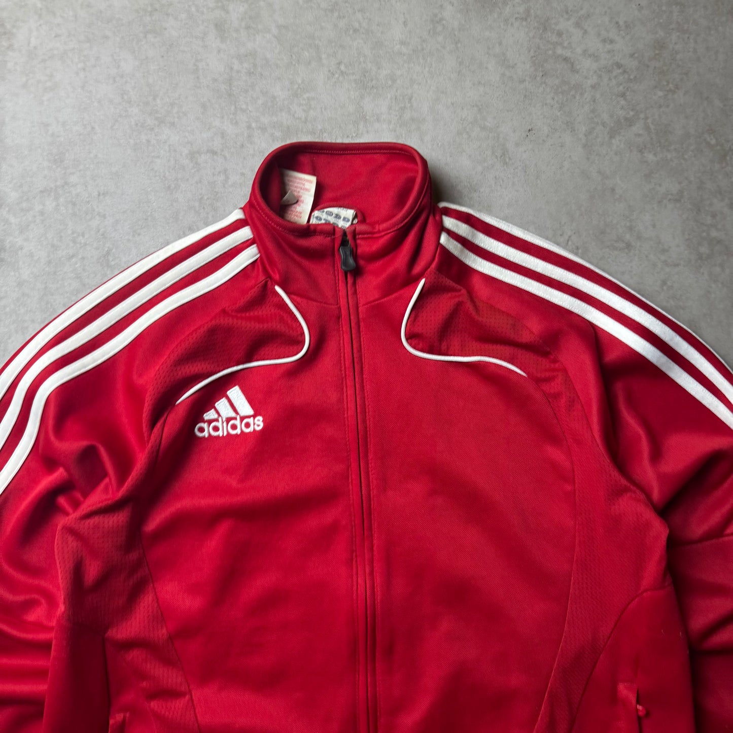Red Adidas Zip Up Hoodie - L