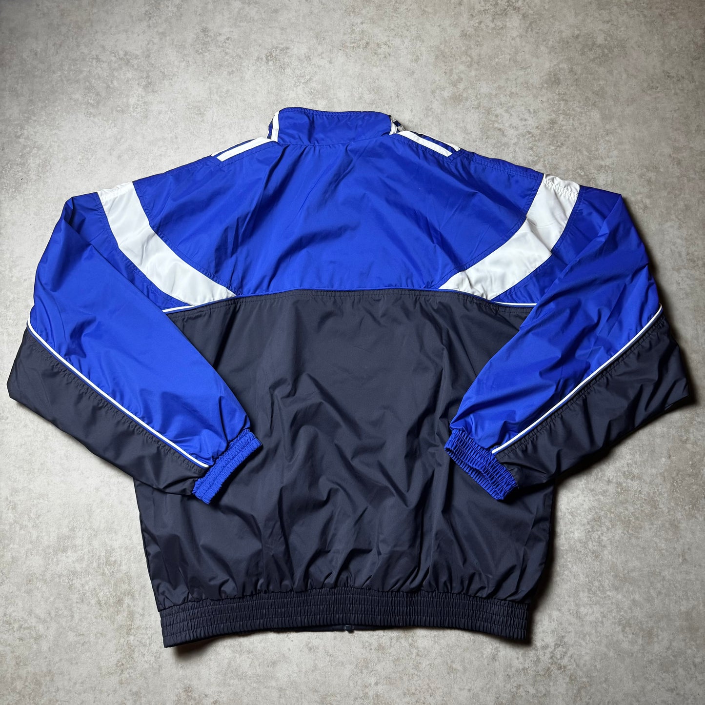 Black and Blue Vintage Adidas Windbreaker - L