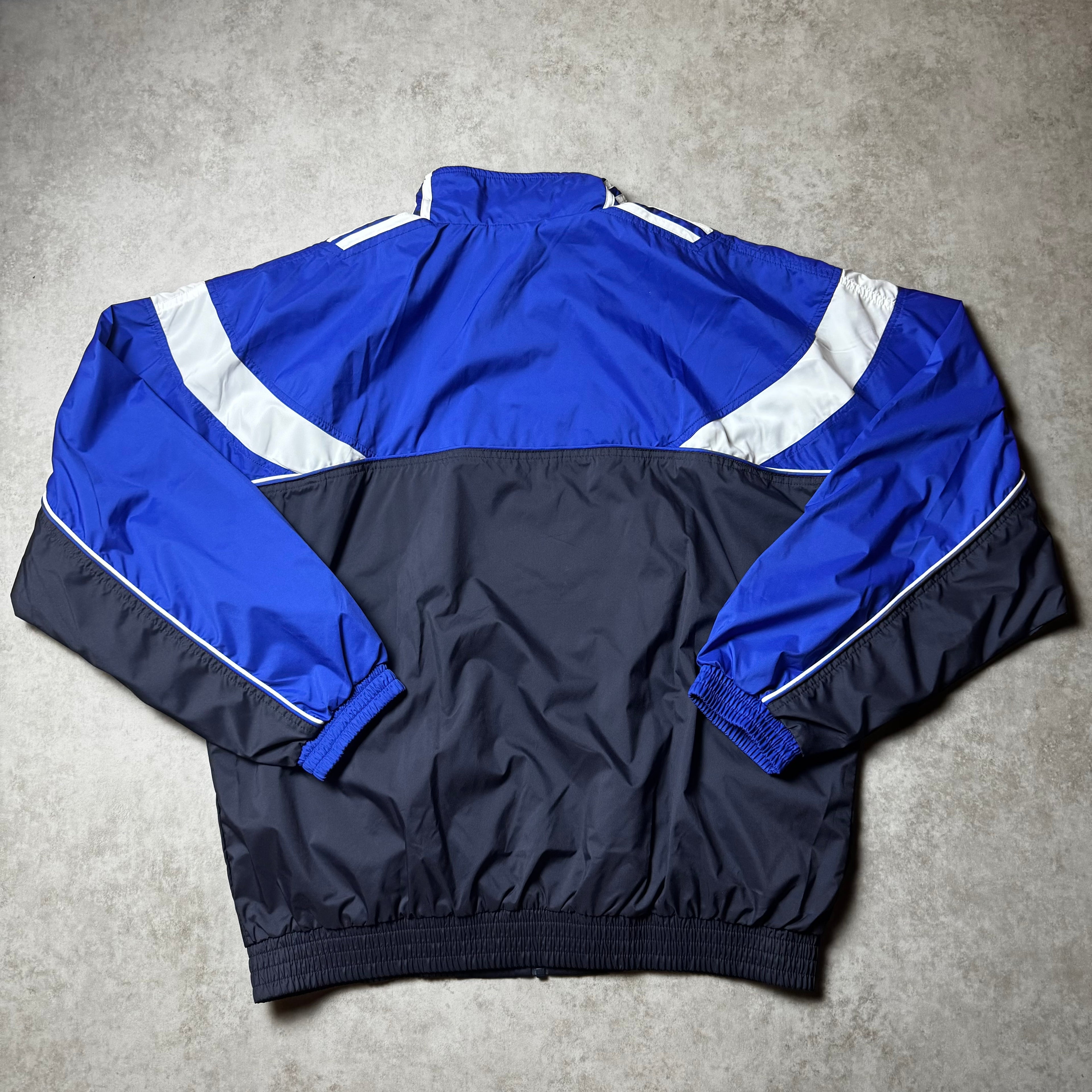 Black and Blue Vintage Adidas Windbreaker - L