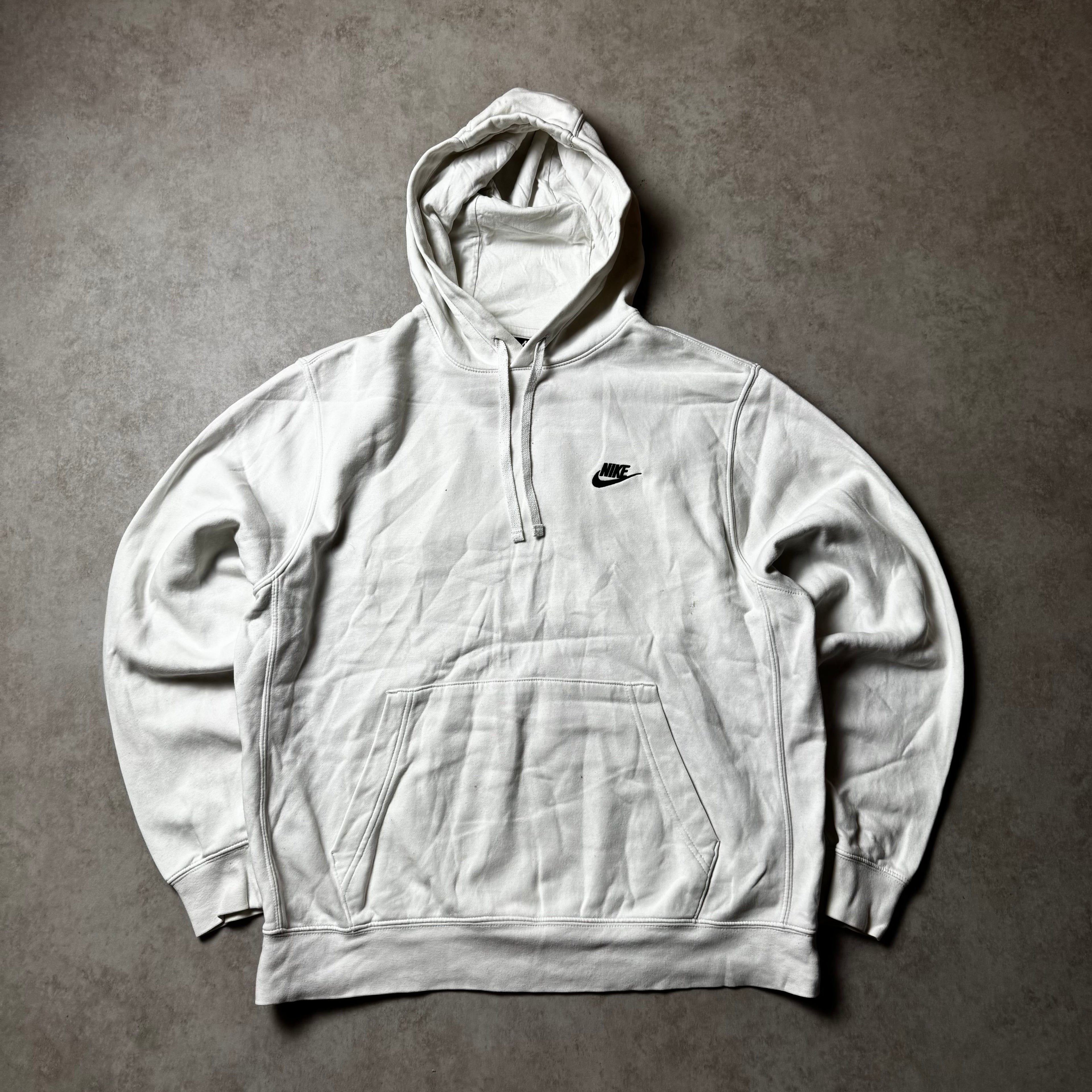 White Nike Hoodie - L