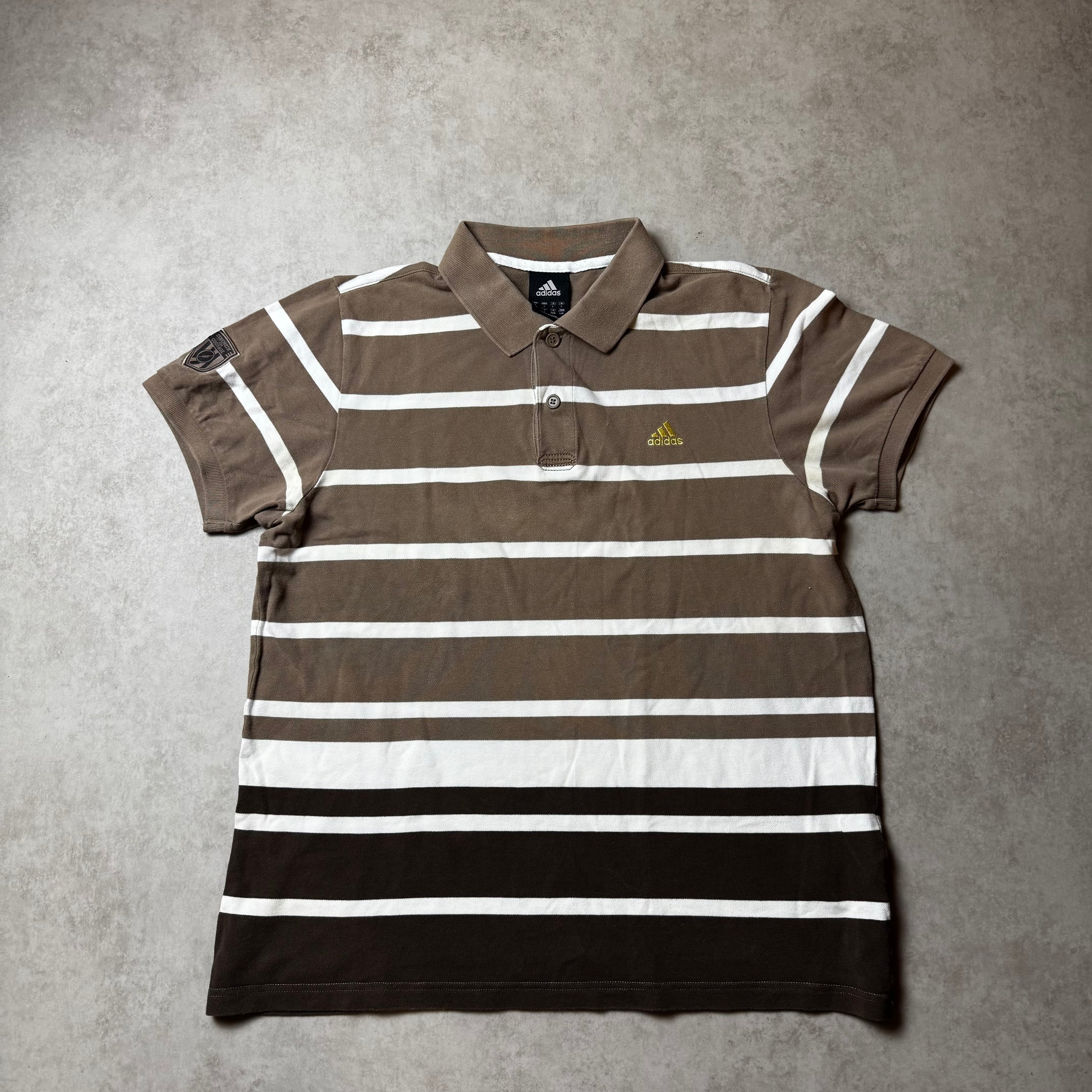 Brown Vintage Adidas Polo Shirt - L
