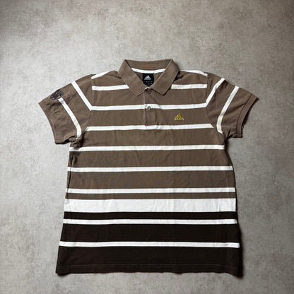 Brown Vintage Adidas Polo Shirt - L