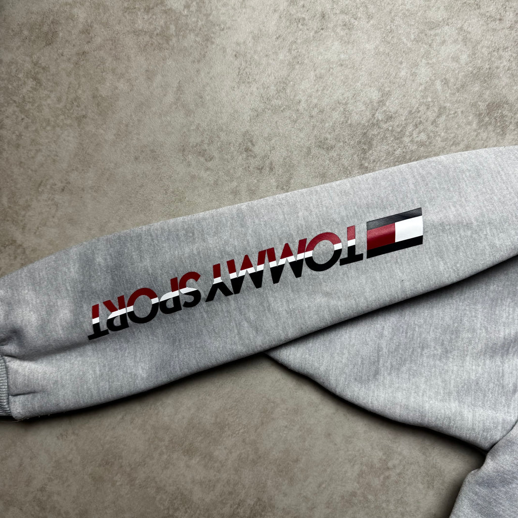 Gray Zip Up Tommy Sport Hoodie - S