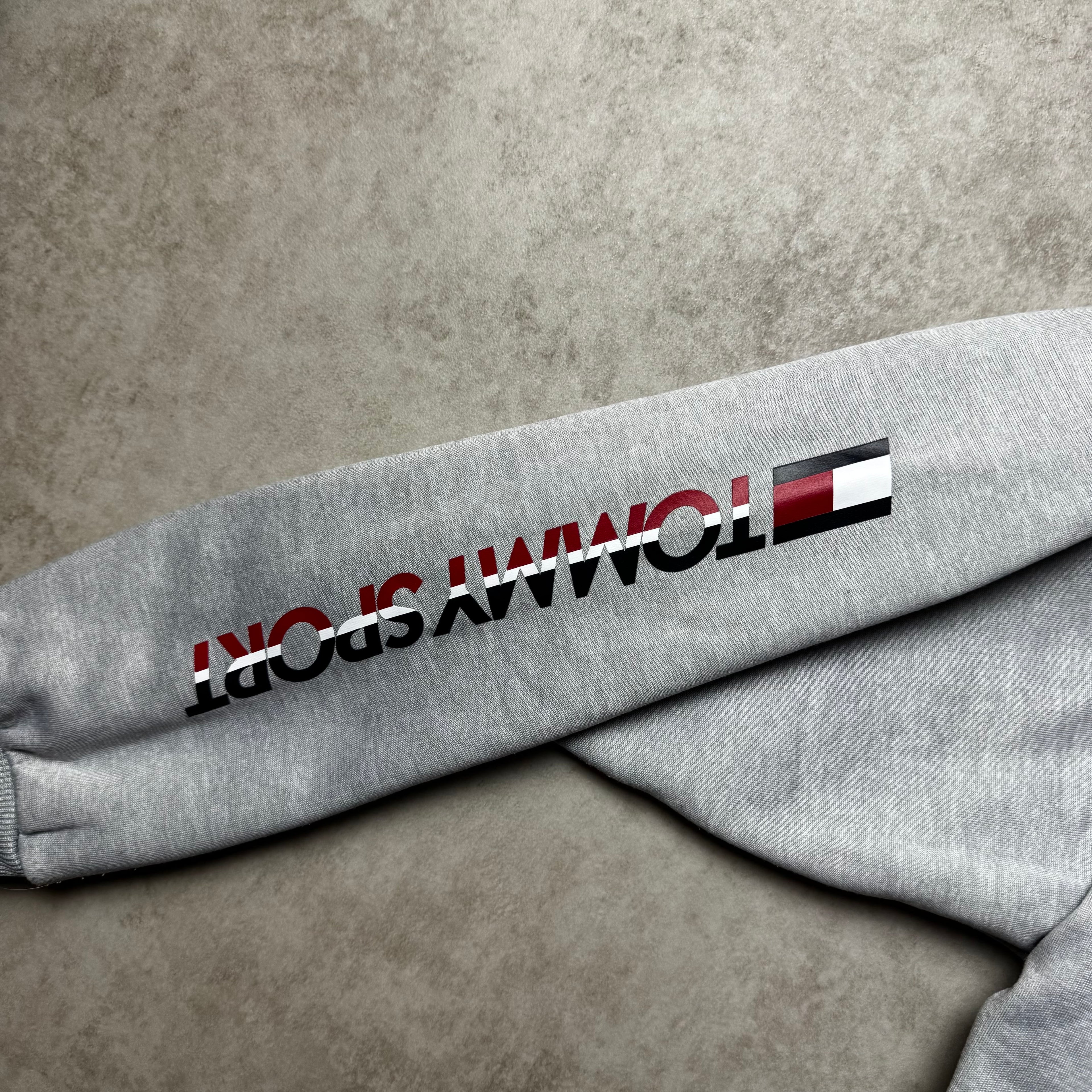 Gray Zip Up Tommy Sport Hoodie - S