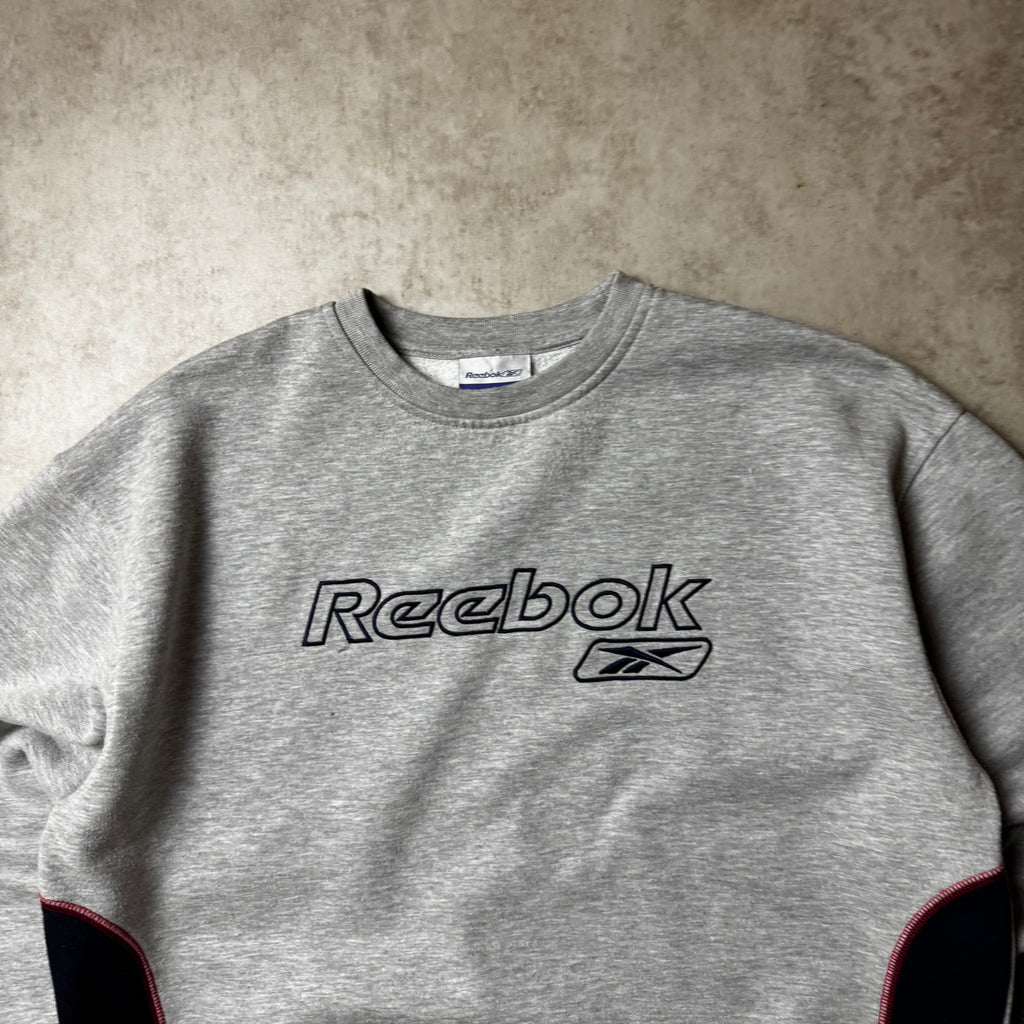 Gray Vintage Reebok Sweatshirt - L