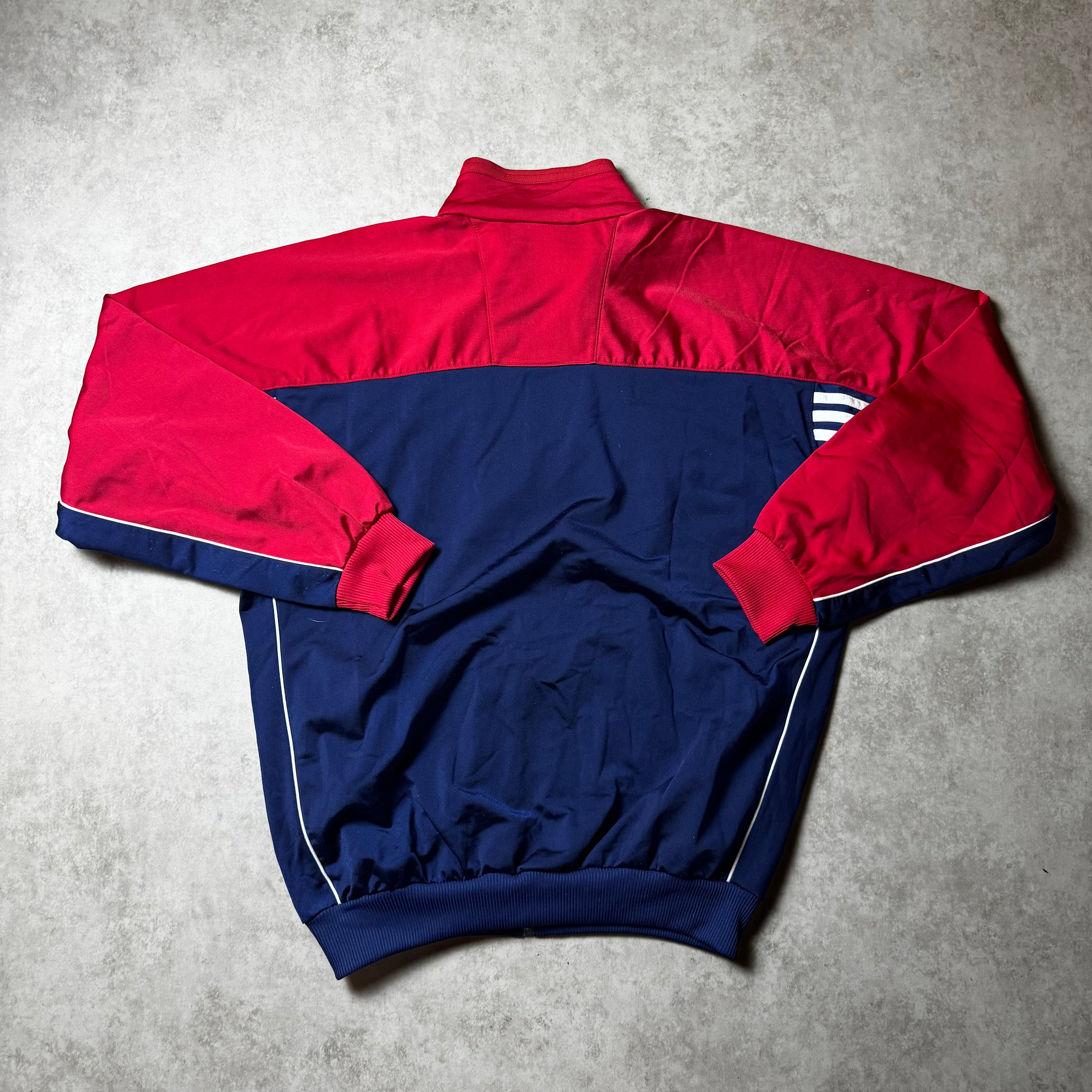 Navy Adidas Vintage Zip Up Hoodie - M