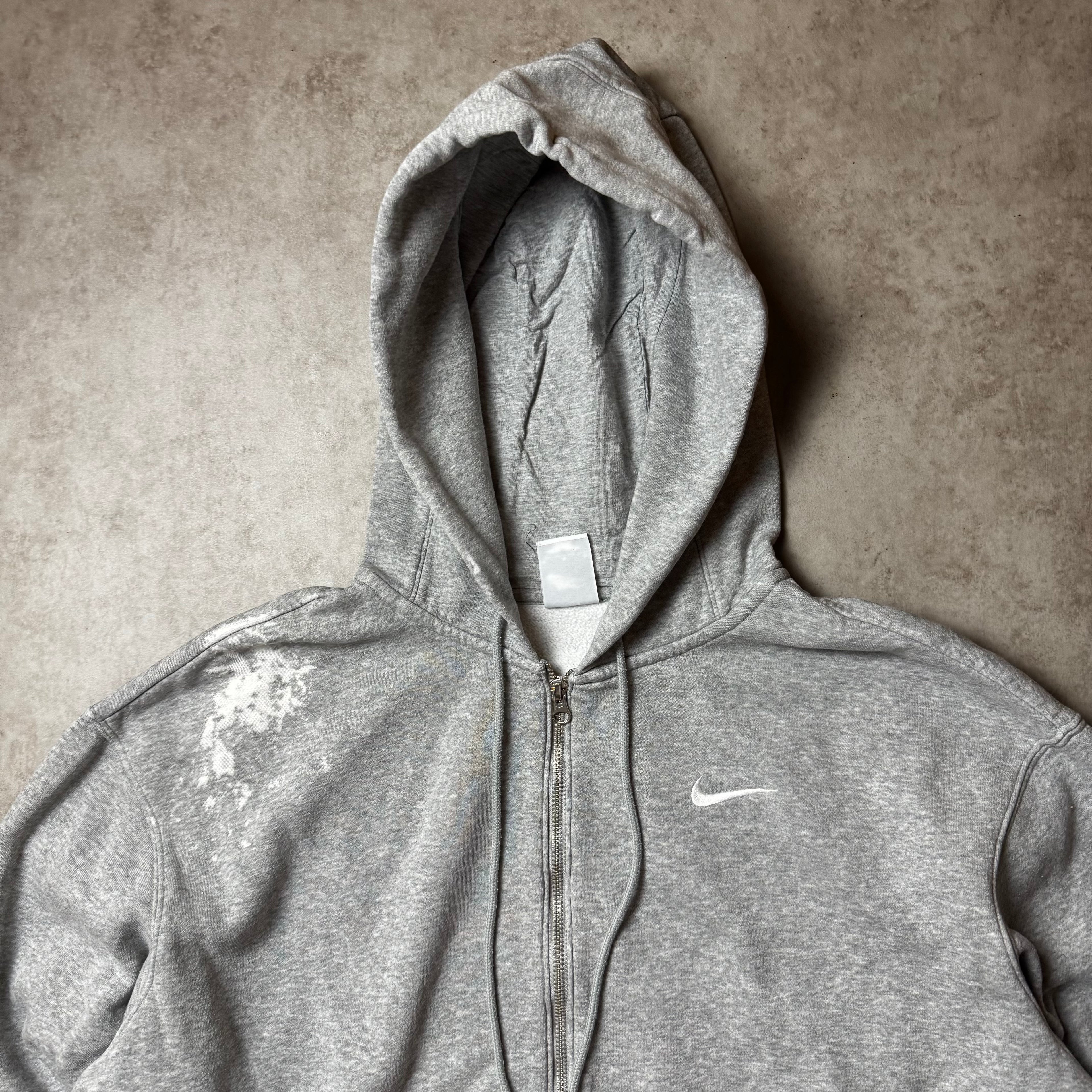 Gray Nike Custom Zip Up Hoodie - M
