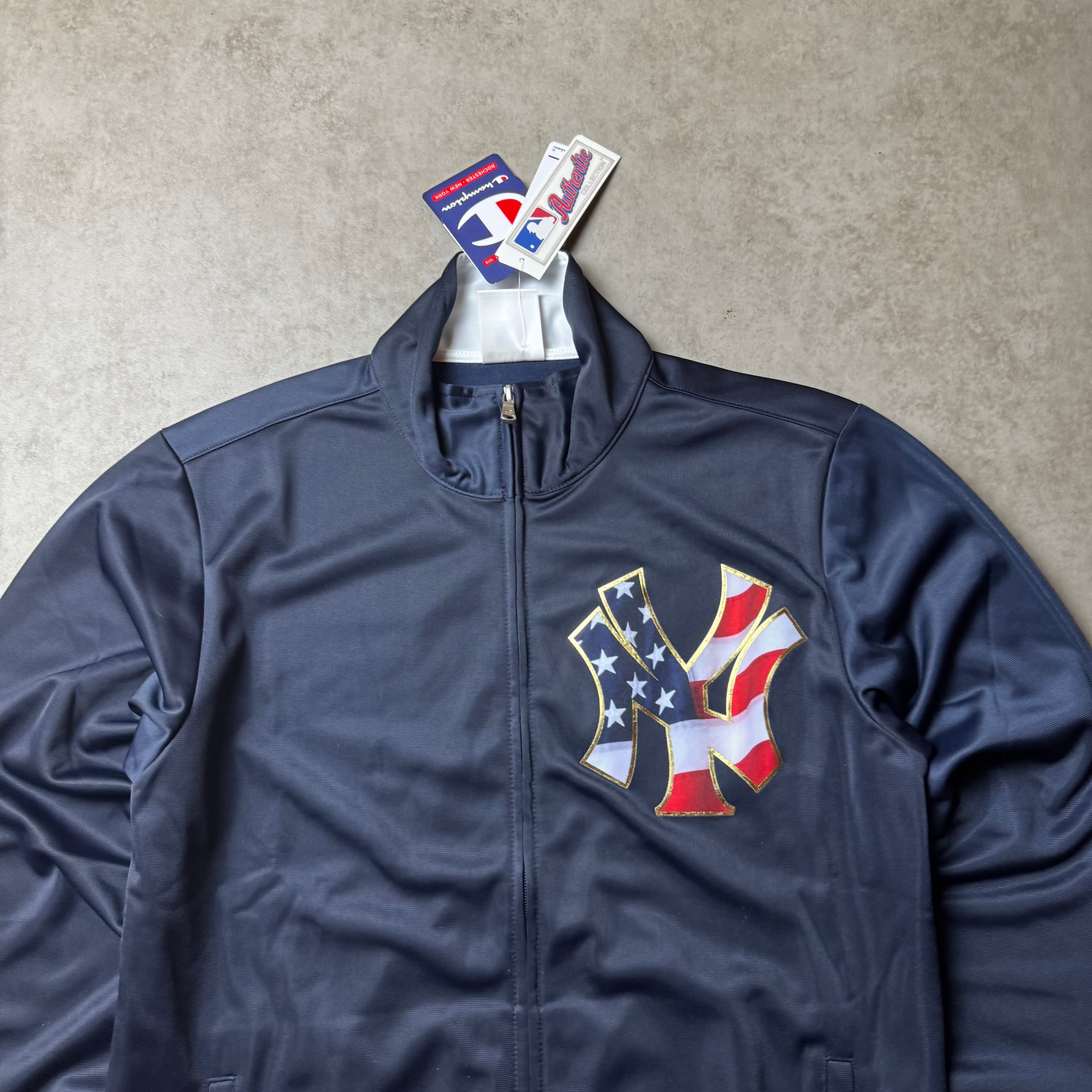 Navy Champion Yankee Zip Up Hoodie - S