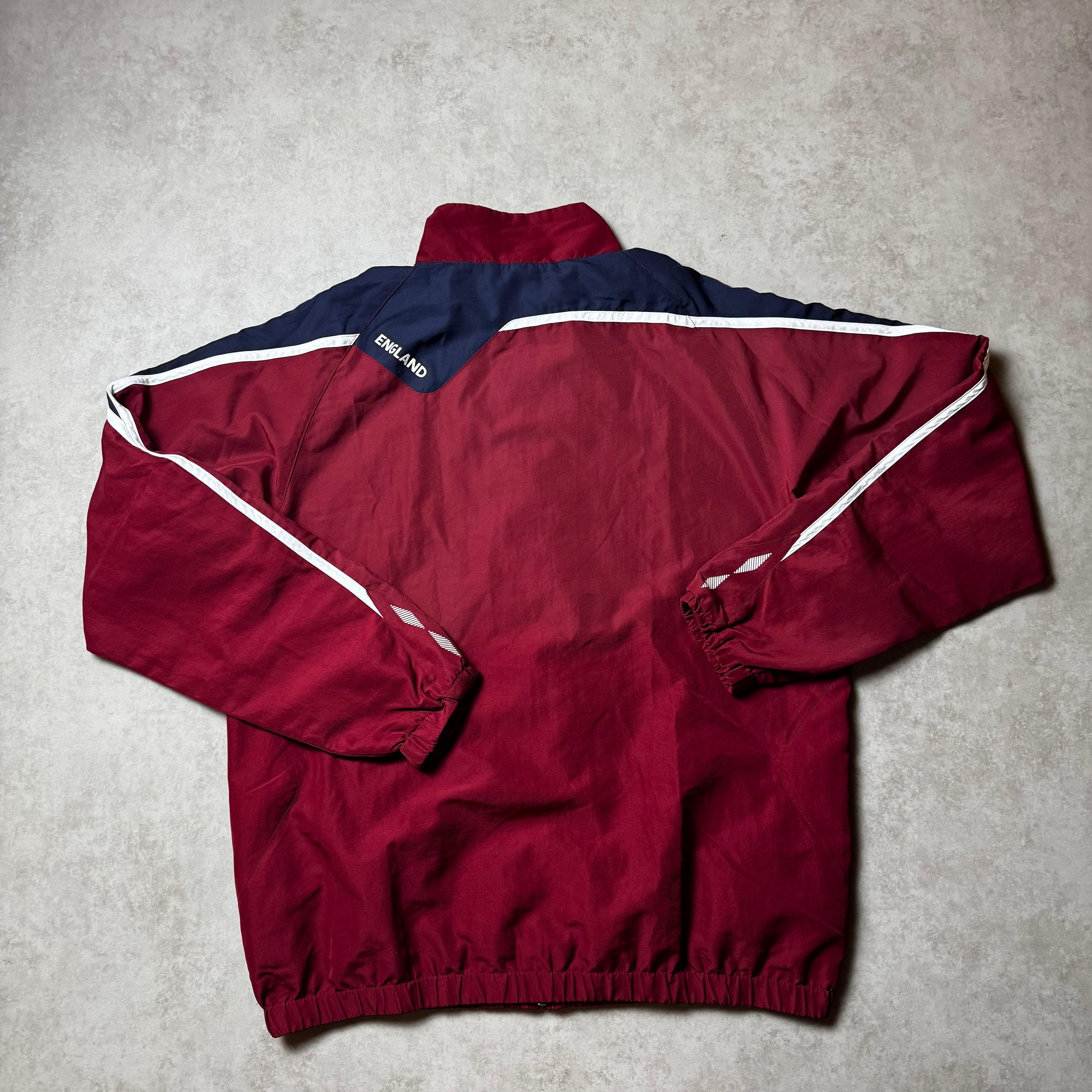 Red Vintage Umbro England Windbreaker - L