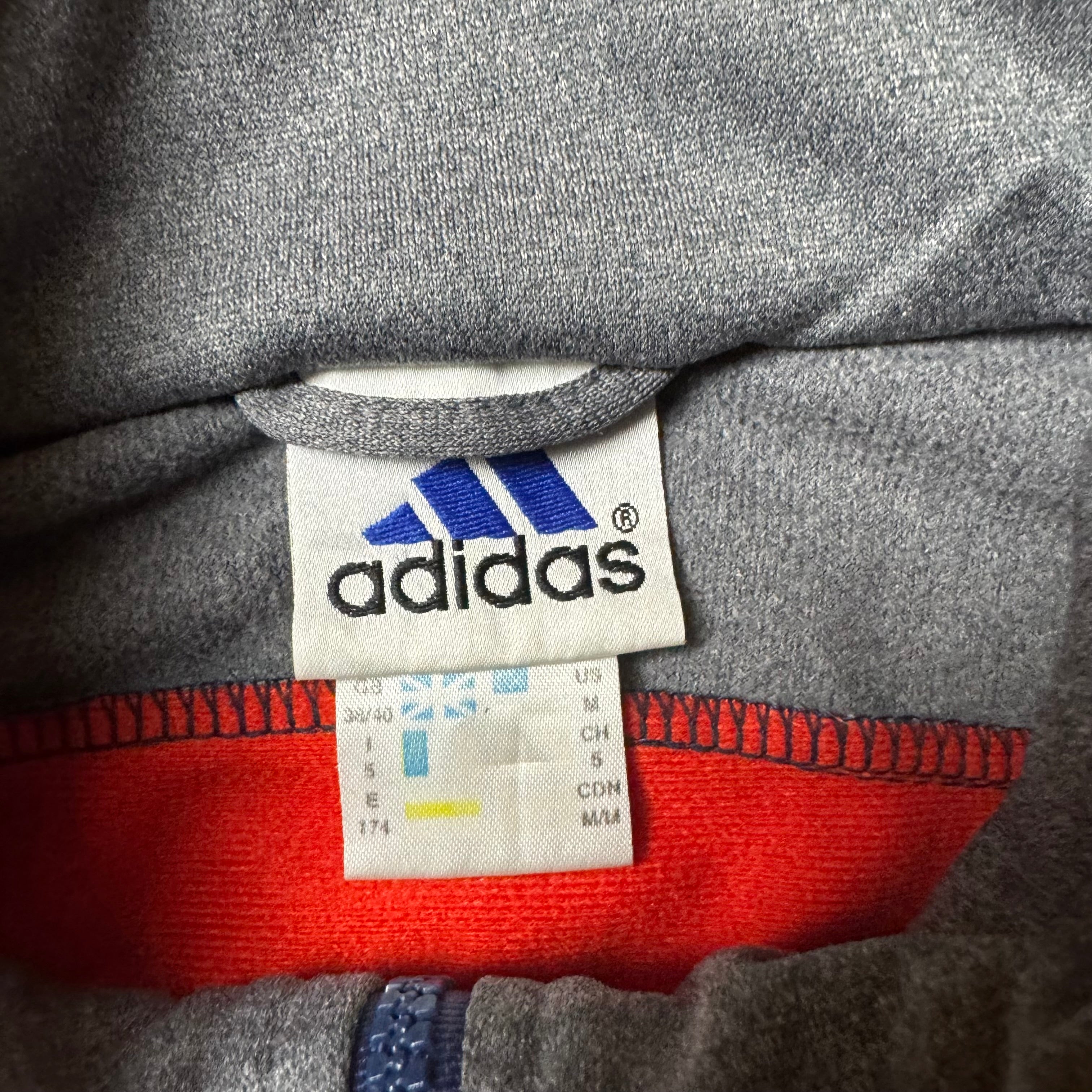 Navy Adidas Vintage Zip Up Hoodie - M