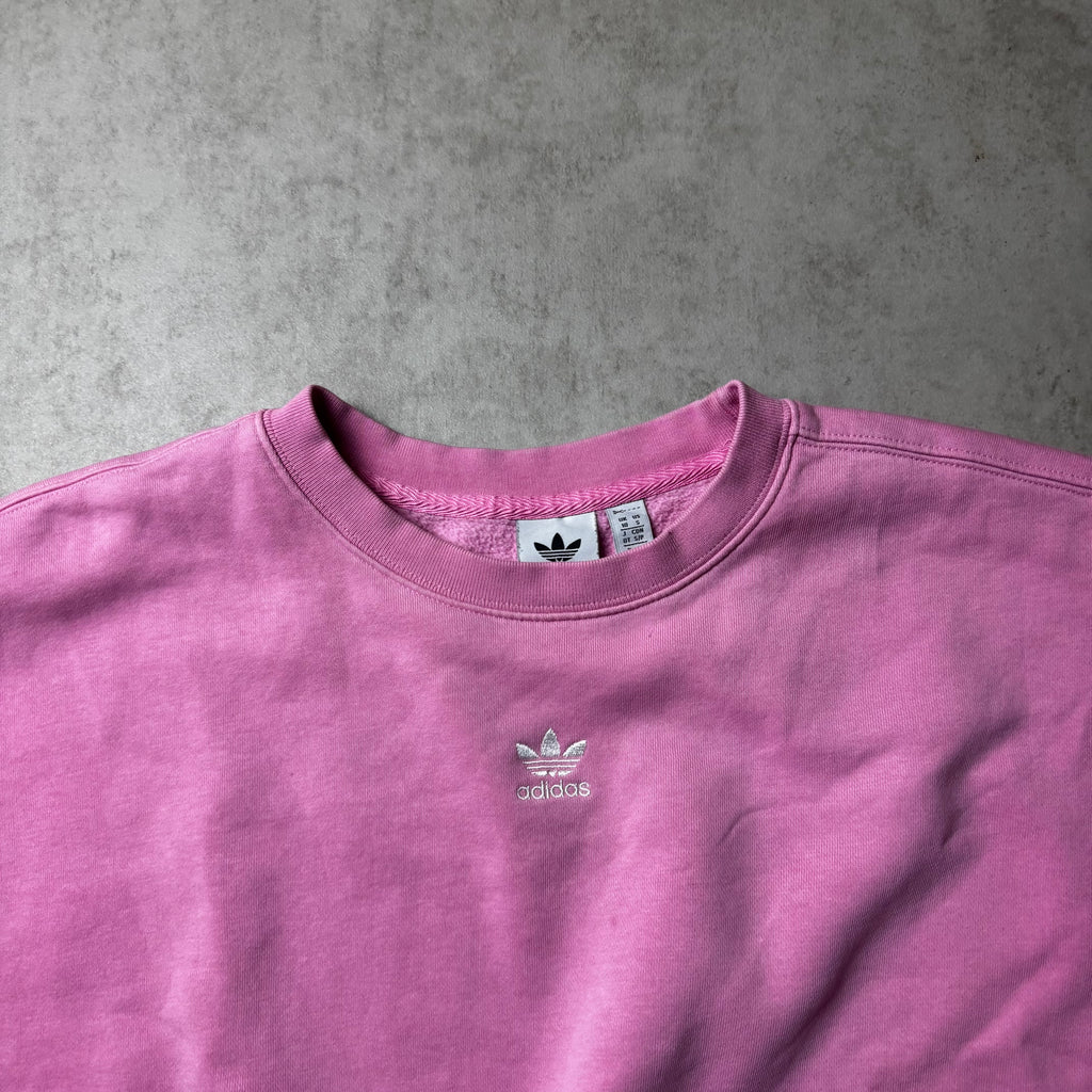 Pink Adidas Cropped Sweatshirt - S