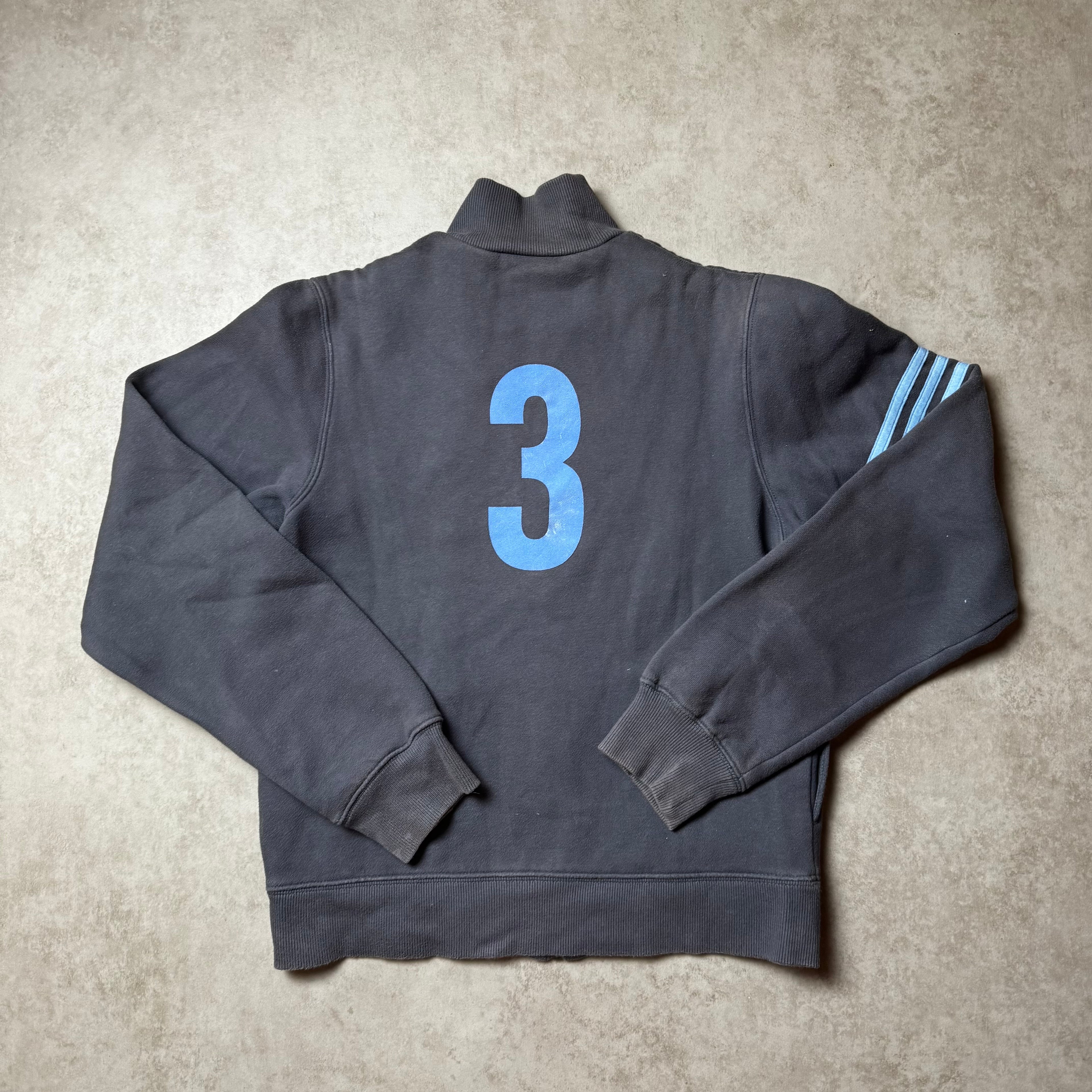 Gray Adidas Vintage Zip Up Hoodie - S