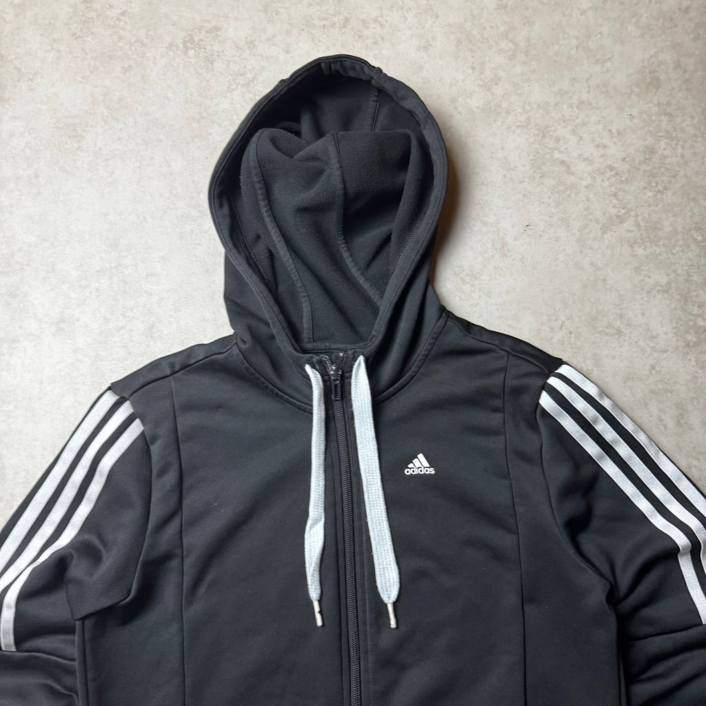 Black Adidas Zip Up Hoodie - S
