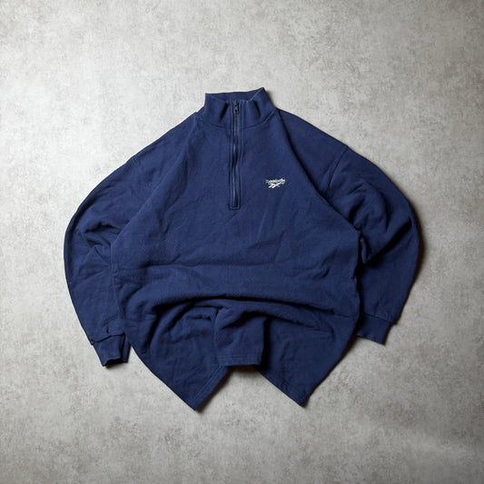 Dark Blue Reebok Quarter Zip - Size M