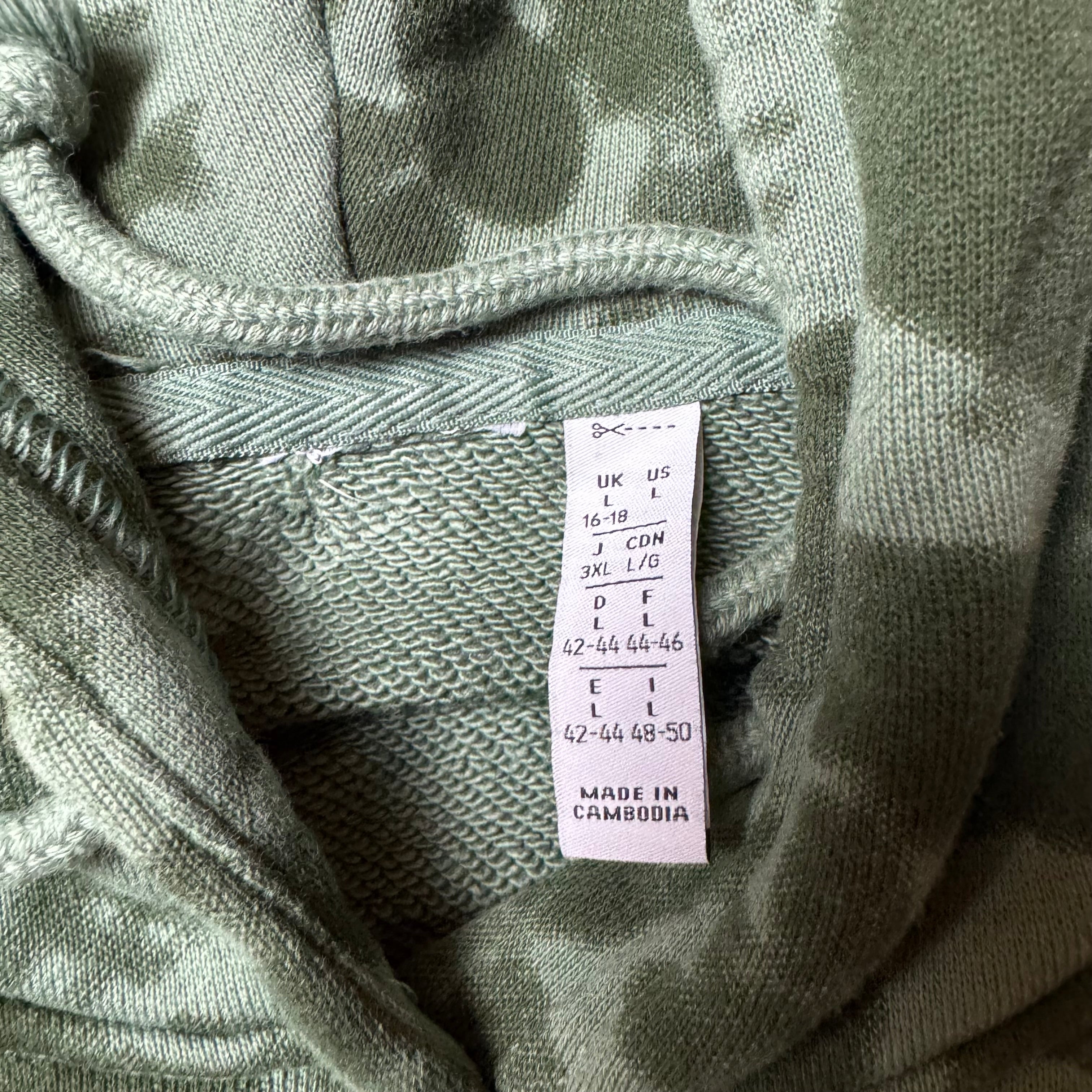 Green Adidas Camo Hoodie - L