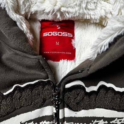 Brown Sogoss Zip Up Hoodie - M