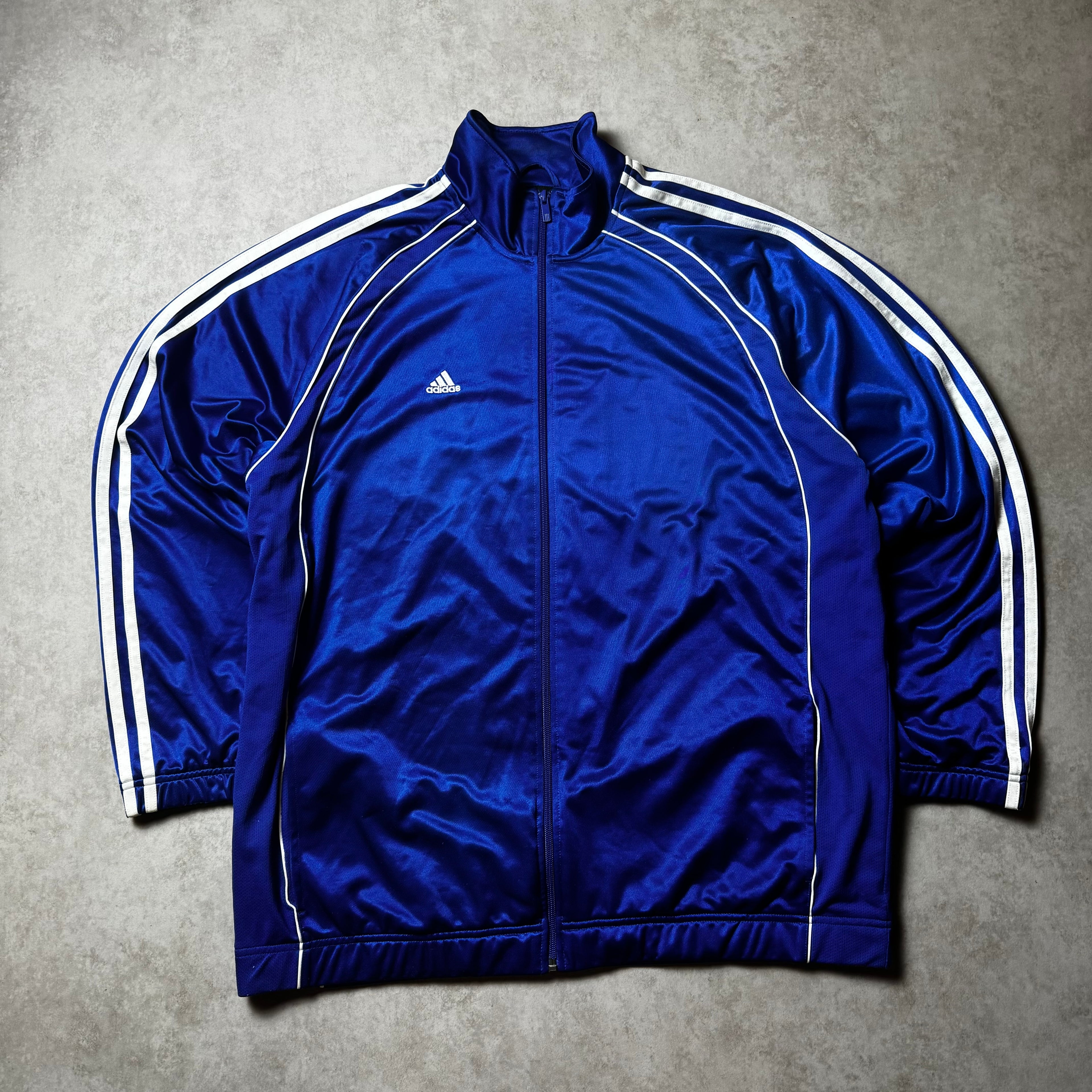 Blue Adidas Vintage Zip Up Hoodie - L (XL)
