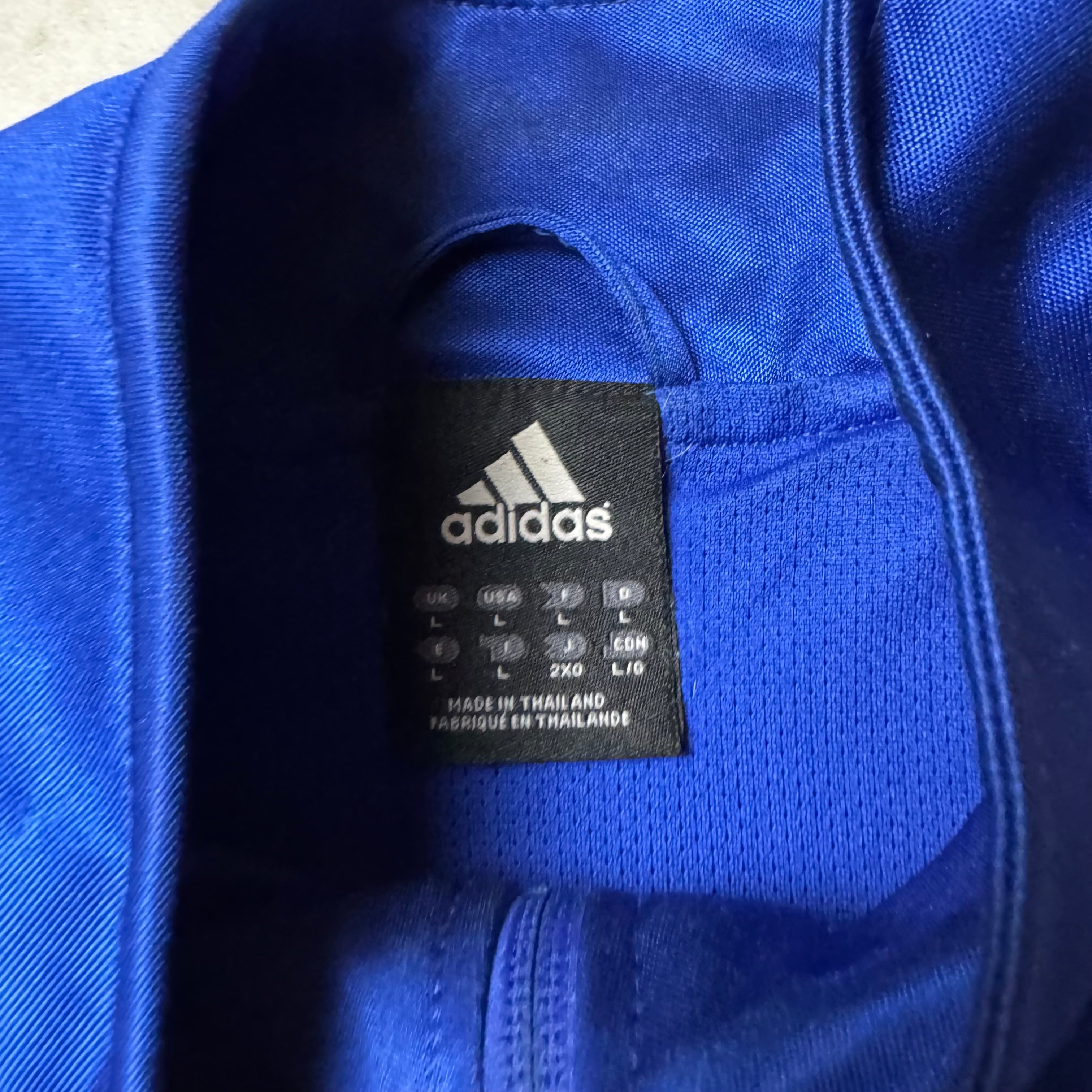 Blue Adidas Vintage Zip Up Hoodie - L (XL)
