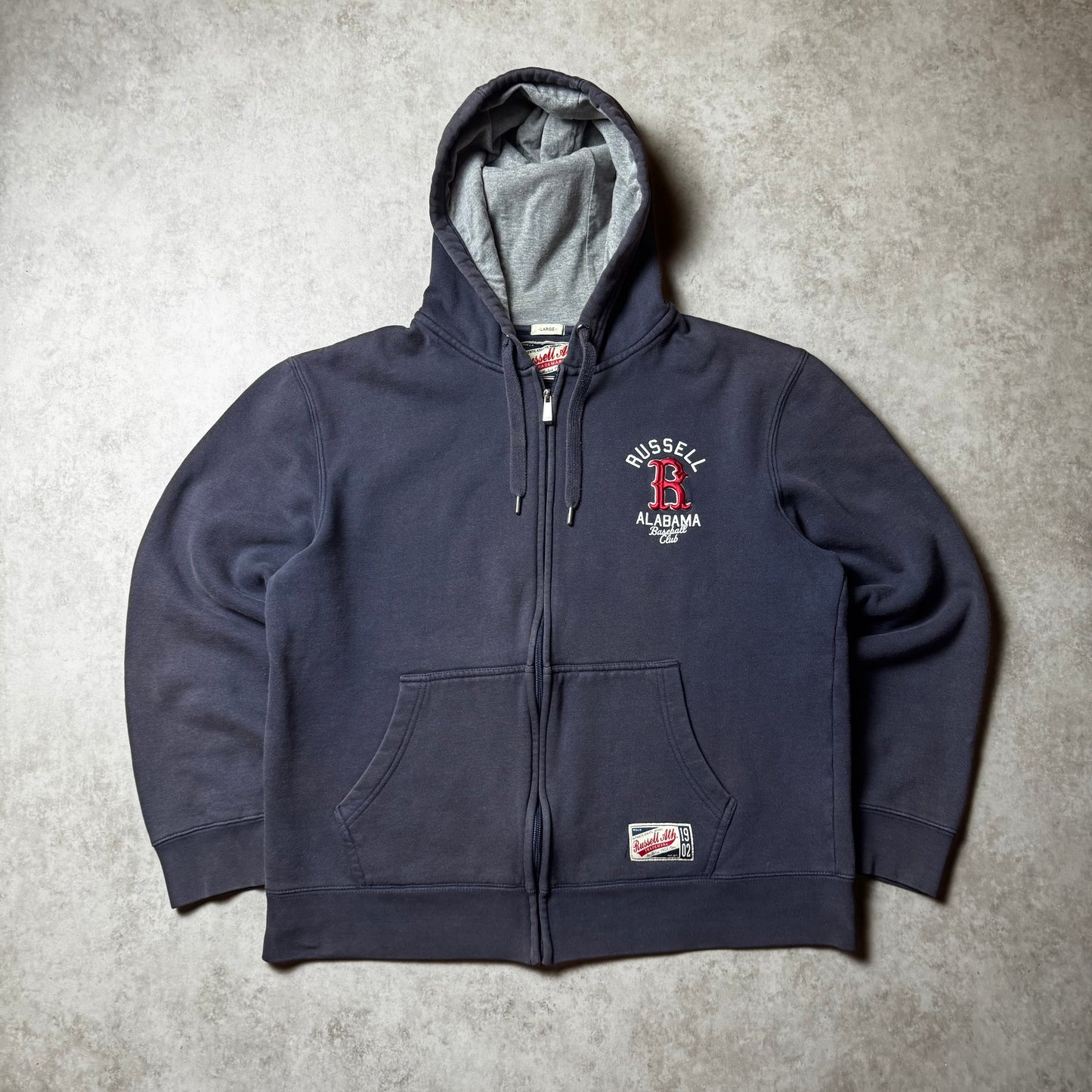 Dark Gray Russell Vintage Zip Up Hoodie - L