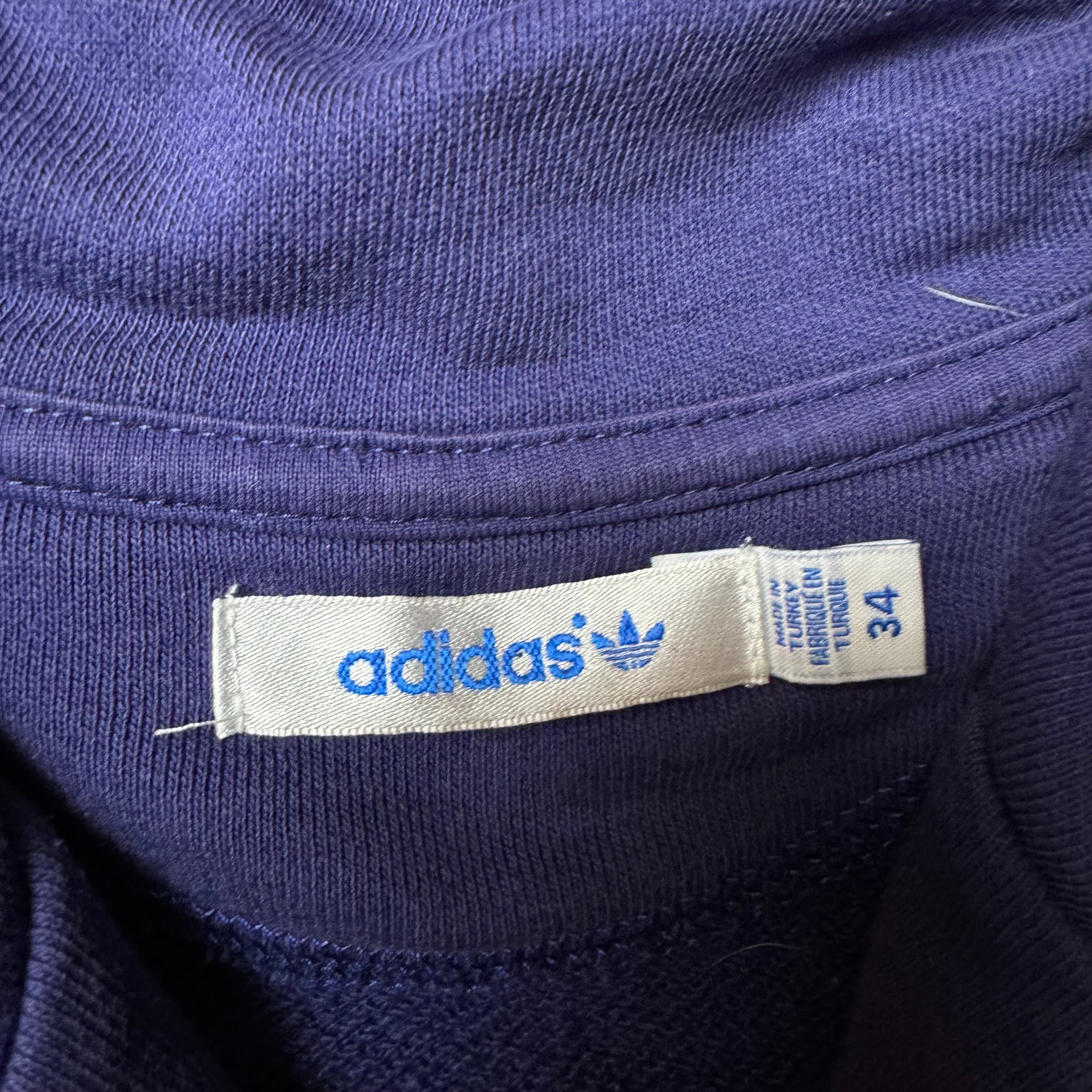 Blue Vintage Adidas Zip Up Hoodie - XS (34)