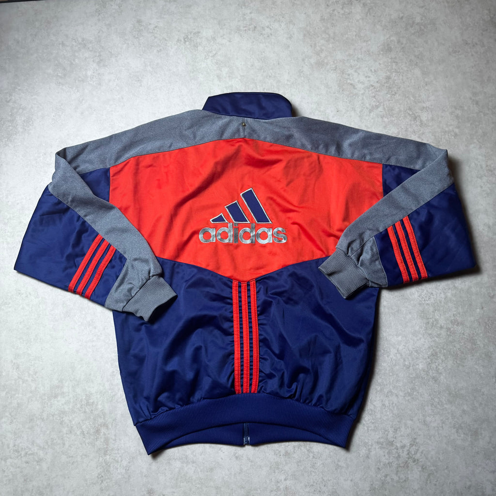 Navy Adidas Vintage Zip Up Hoodie - M