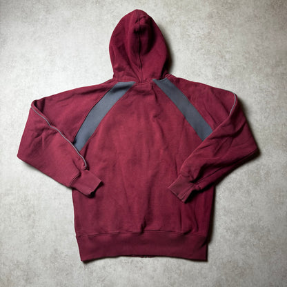 Dark Red Vintage Diesel Zip Up Hoodie - M
